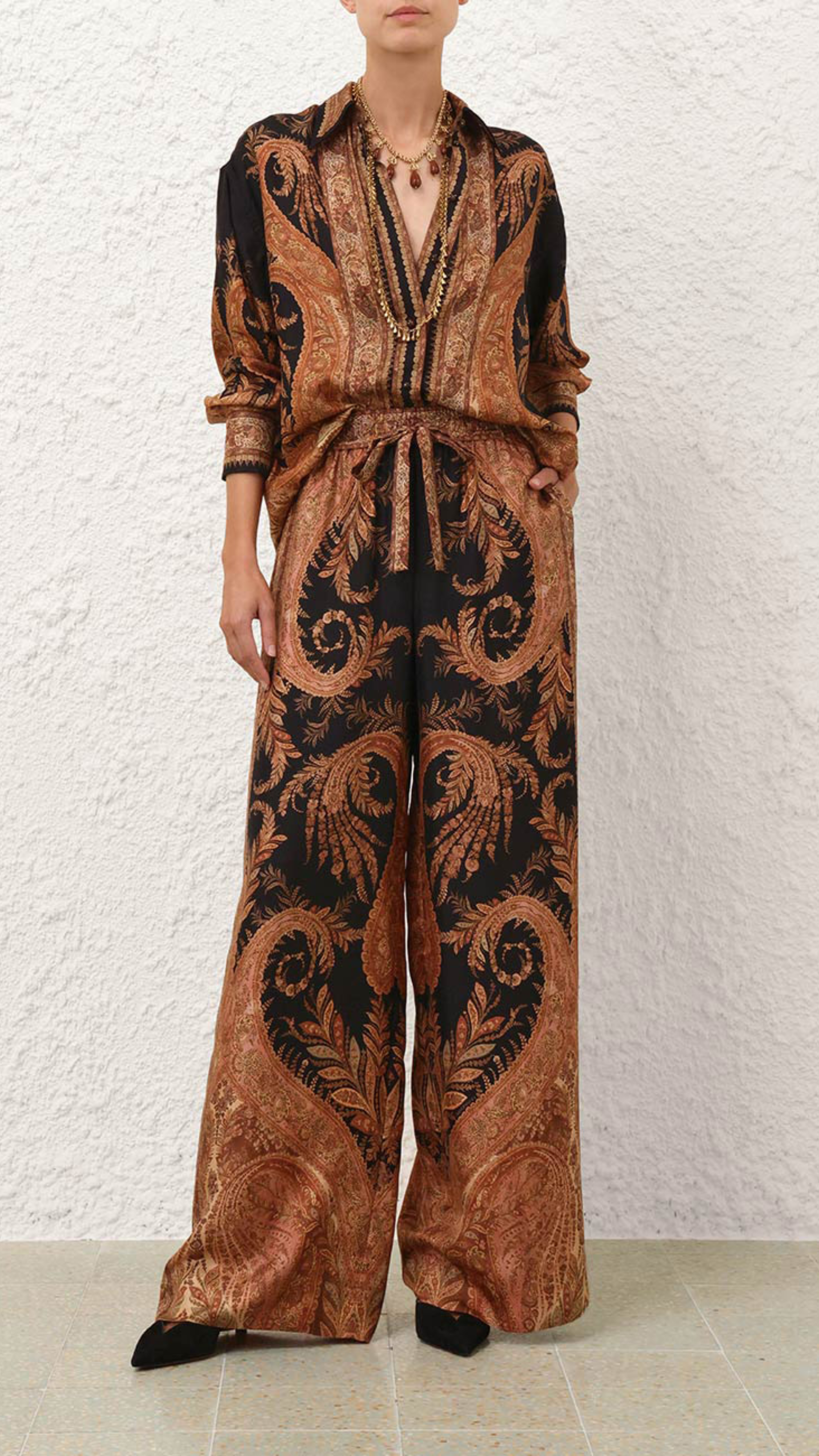 Zimmermann Story 1 Track Pant in Black Paisley