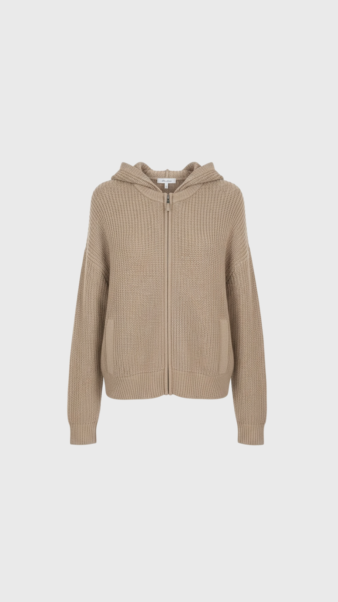 Allude Hoodie Cardigan in Mushroom