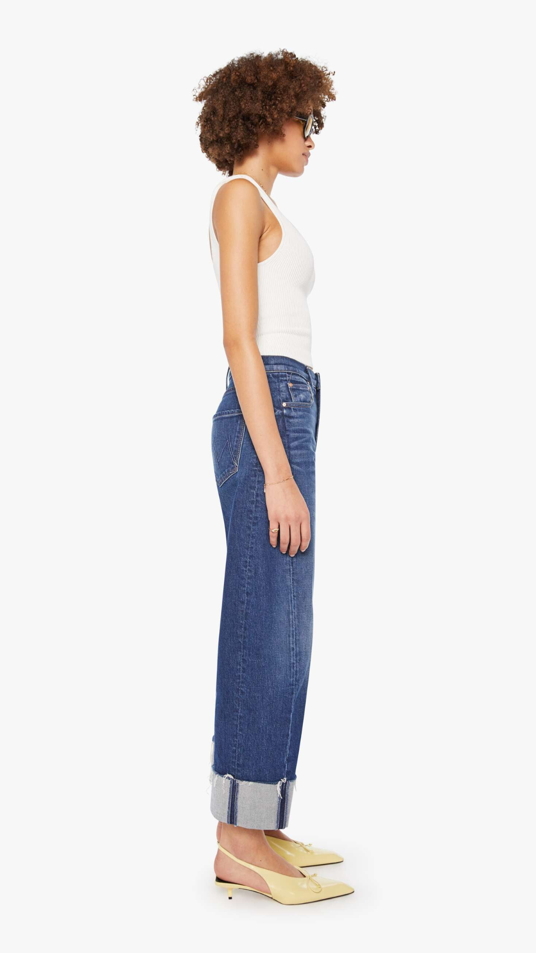 Mother The Half-Pipe Ankle Cuff Fray Jean in Perfectly Imperfect