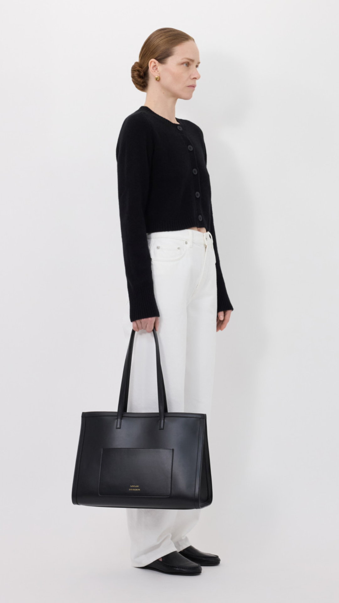 LouLou de Saison Zephir LDS Cropped Cardigan in Black