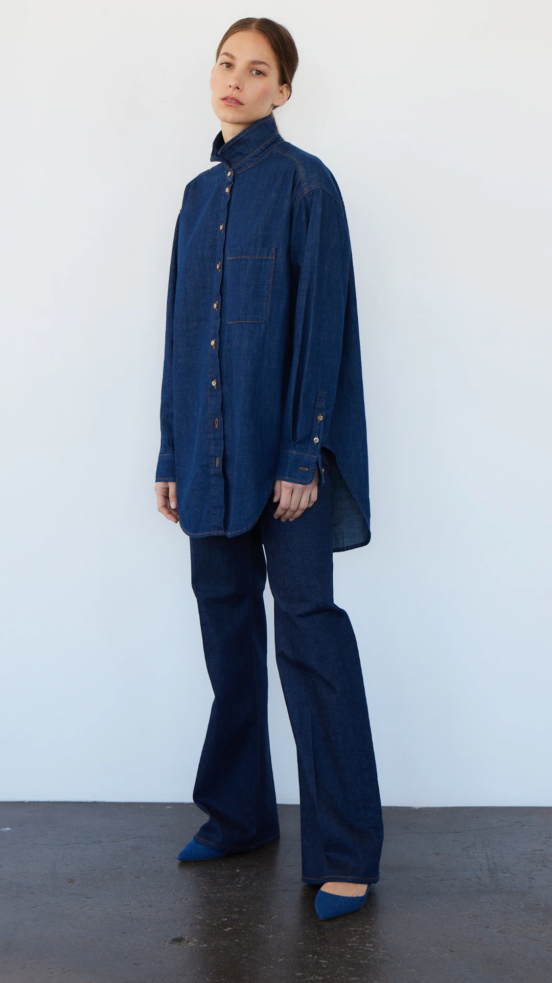 Jamie Haller The Kitty Point Heel in Denim