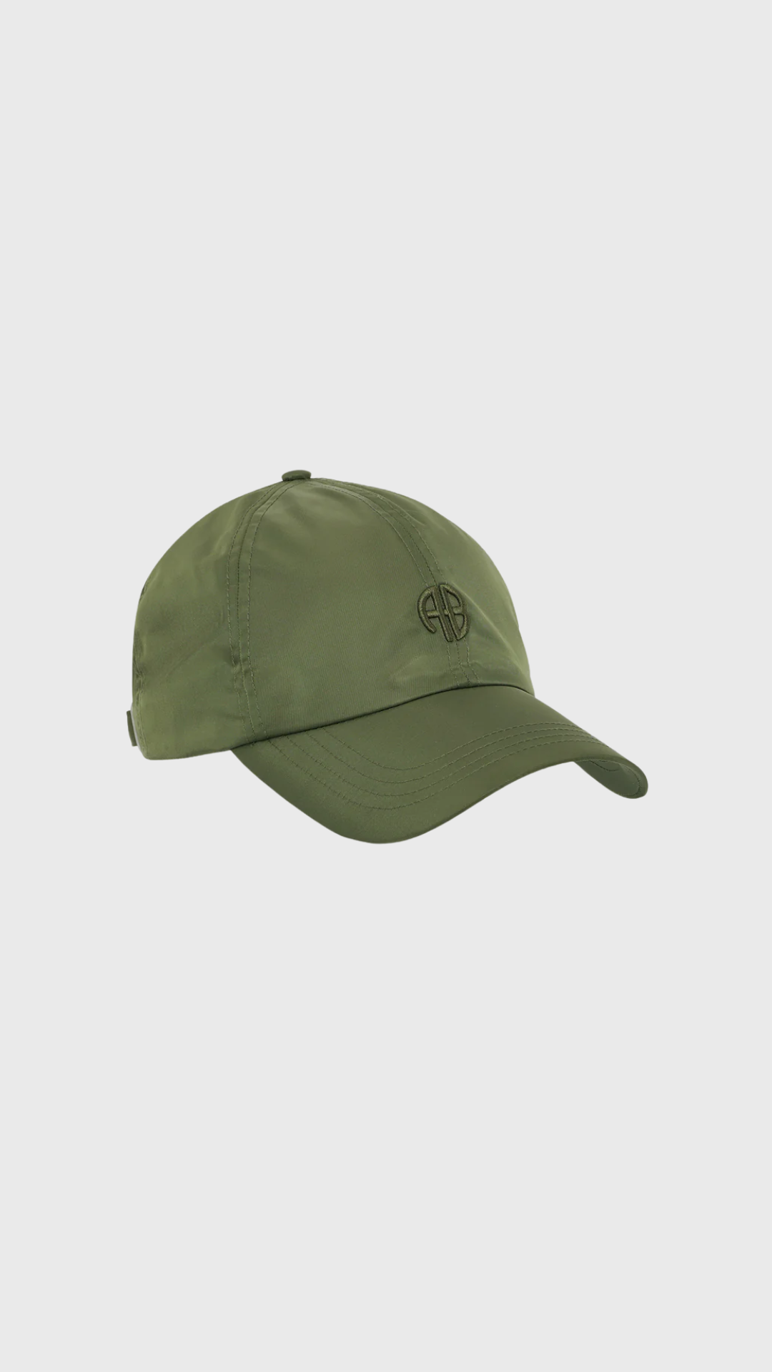 Anine Bing Jeremy Nylon Baseball Cap in Army Green