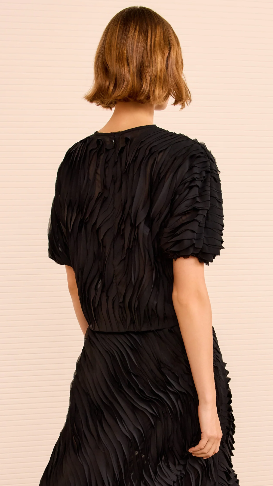 Ulla Johnson Vayda Short Sleeve Top in Noir