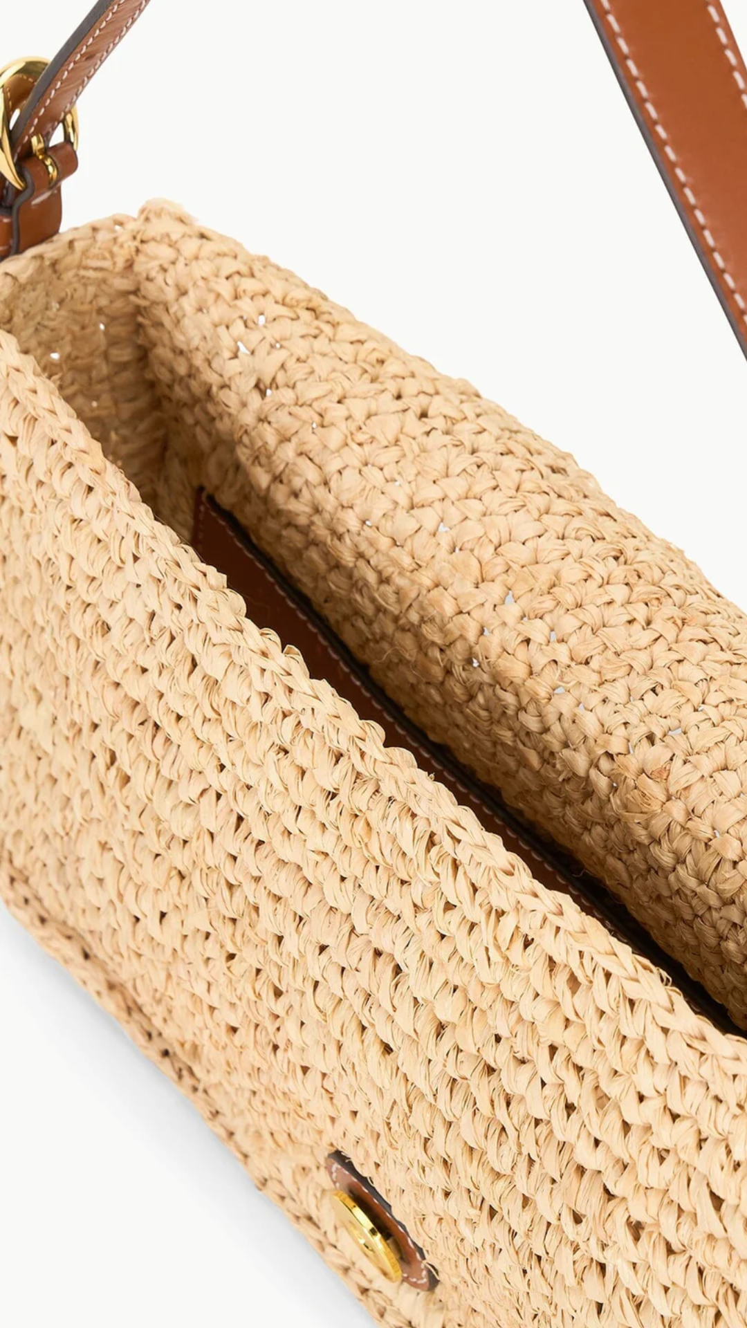 Staud Harlow Raffia Bag in Natural Tan