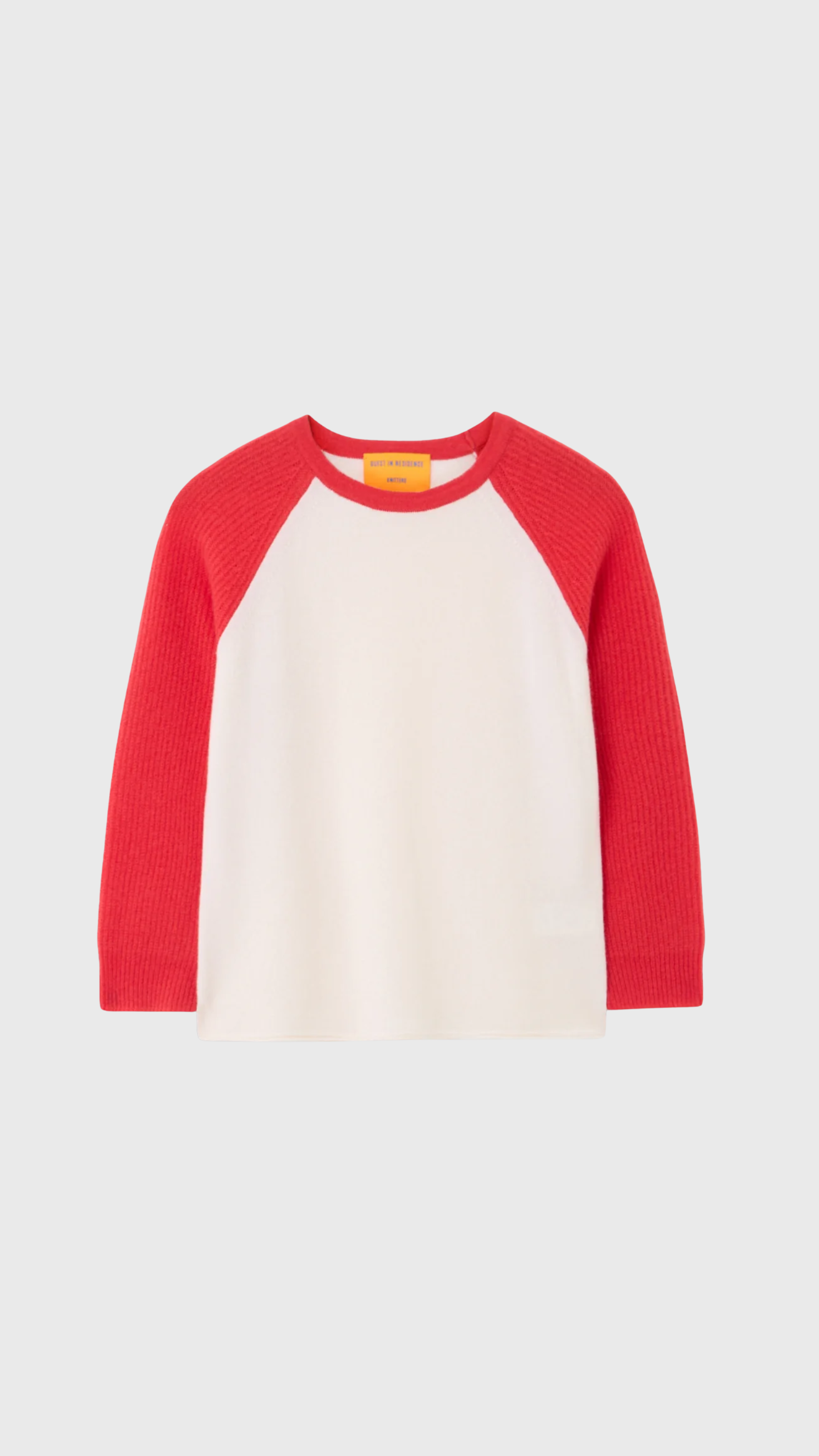 Guest in Residence Cashmere Baseball Tee in Cream Scarlett