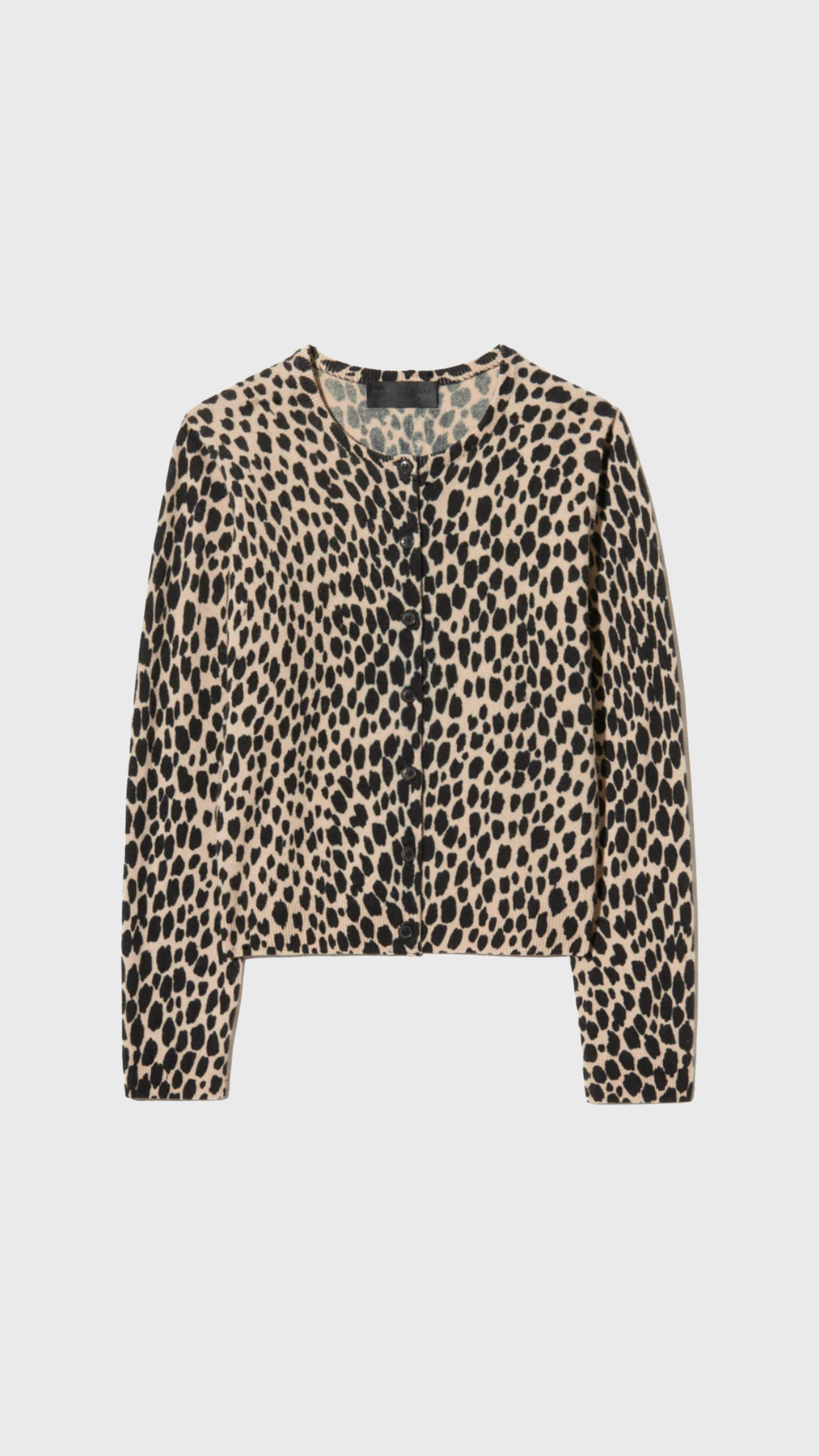 Nili Lotan Keelah Cardigan in Taupe Black Cheetah