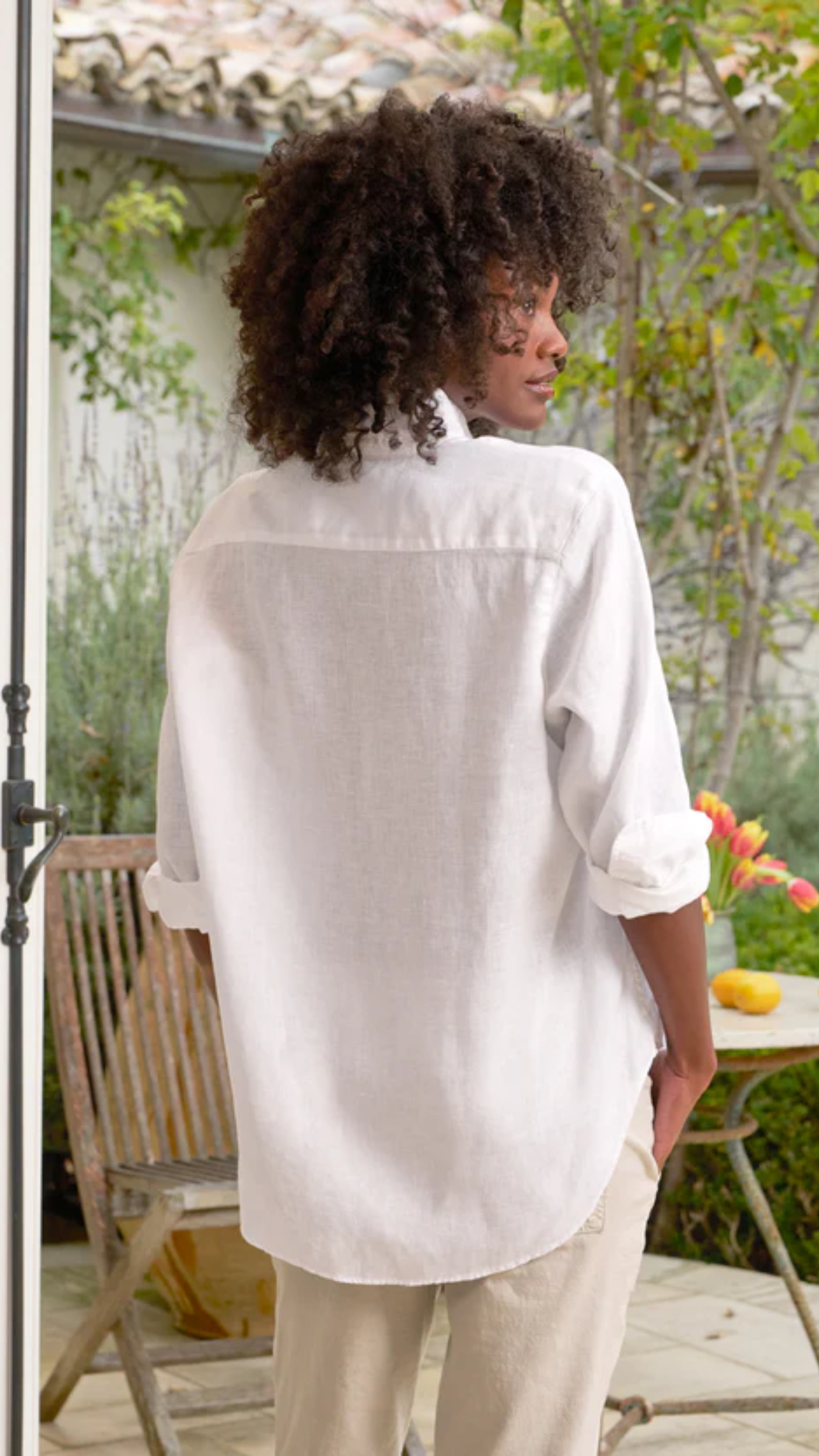 Frank & Eileen Eileen Relaxed Linen Button Up in White