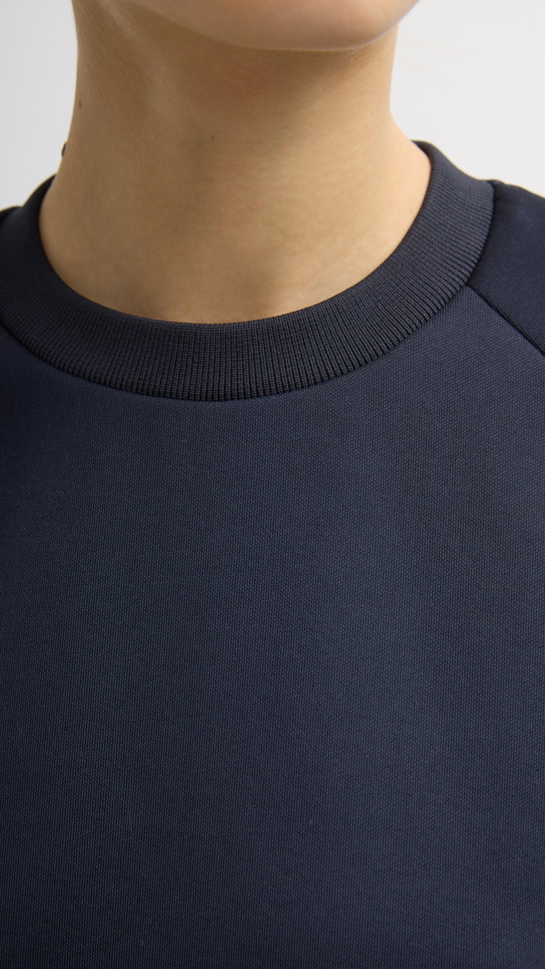Tibi Active Knit Raglan Top in Navy