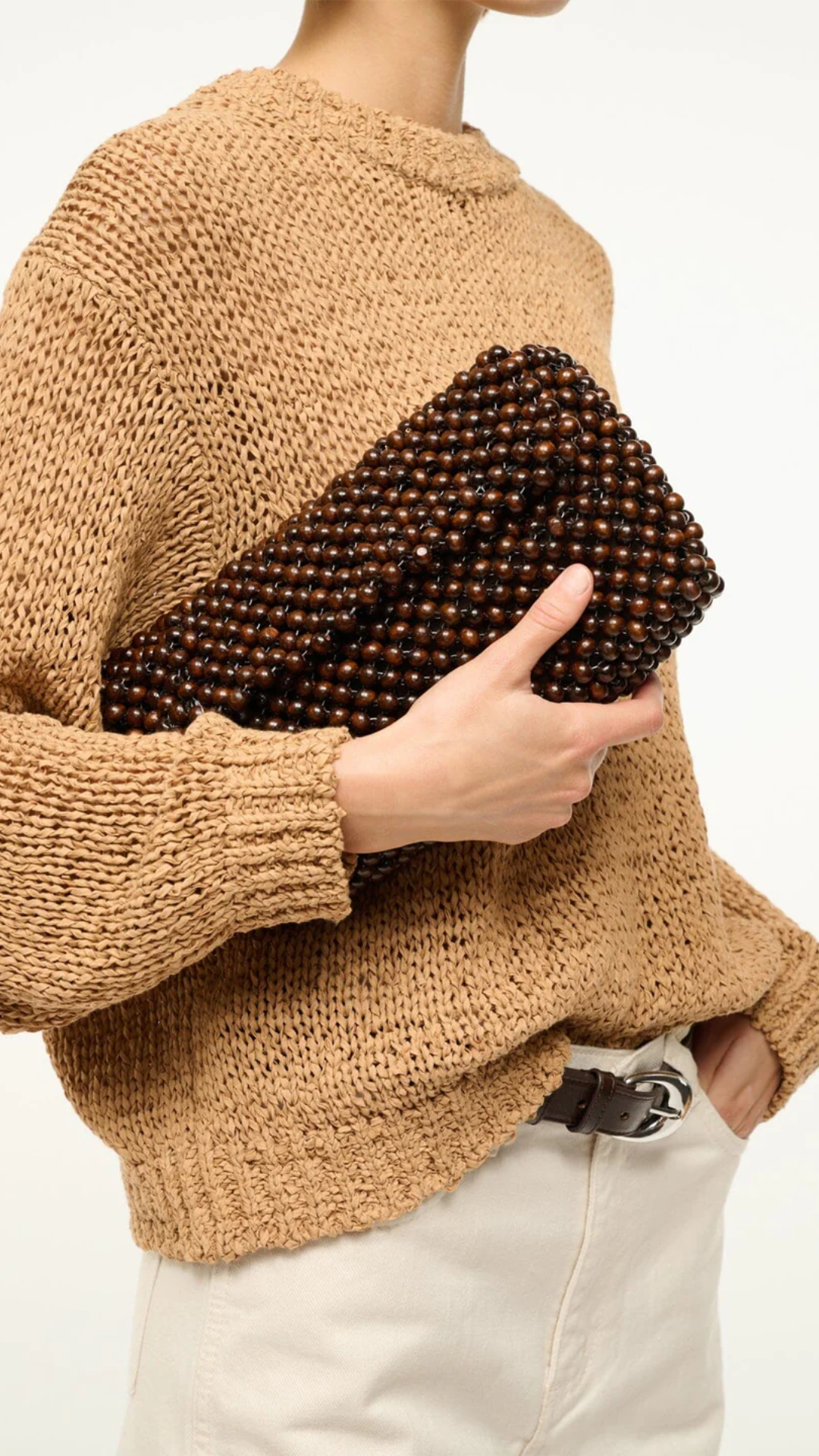 Staud Timmy Shoulder Bag in Dark Brown