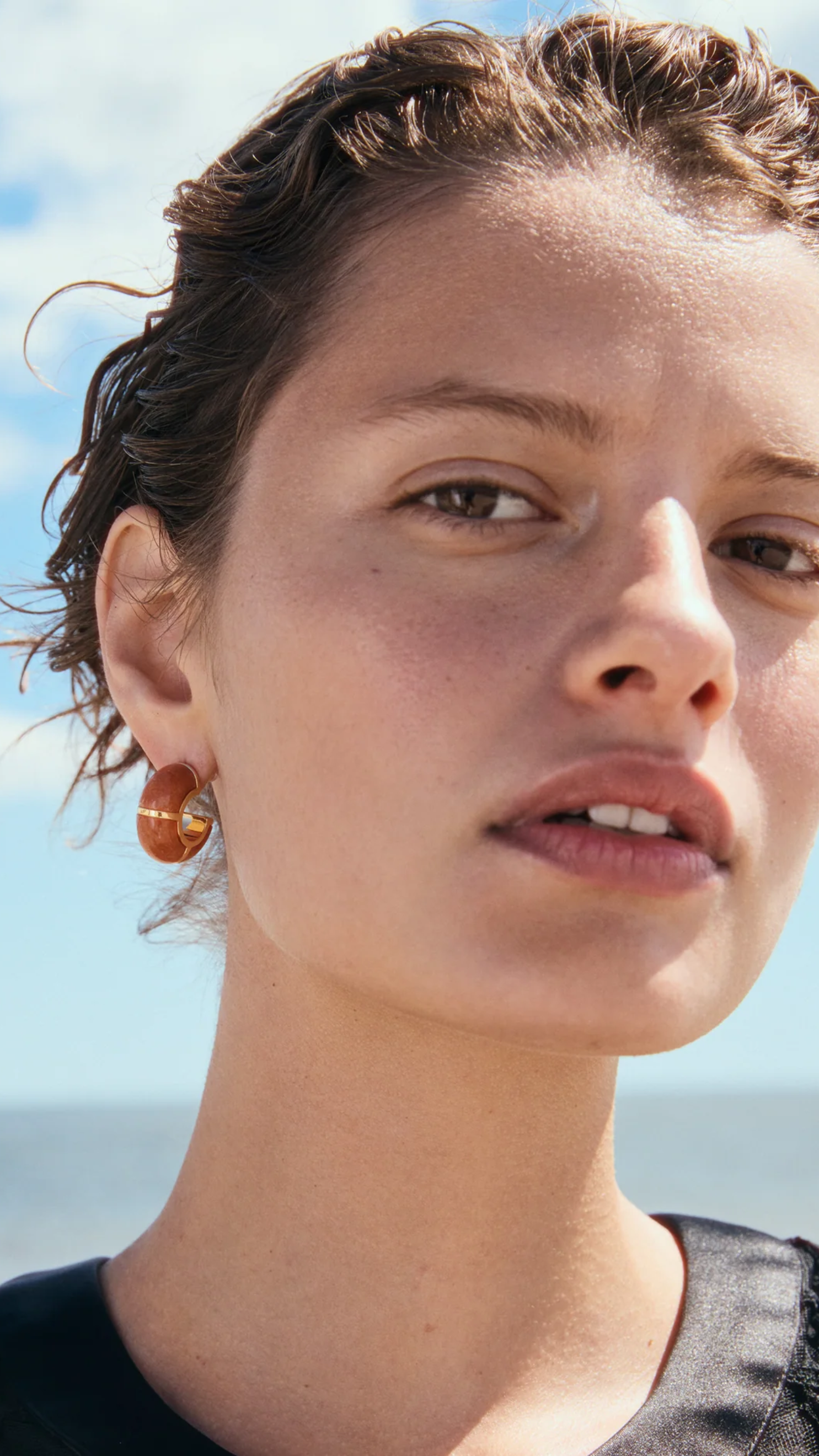 Lizzie Fortunato Zellige Hoops in Aventurine