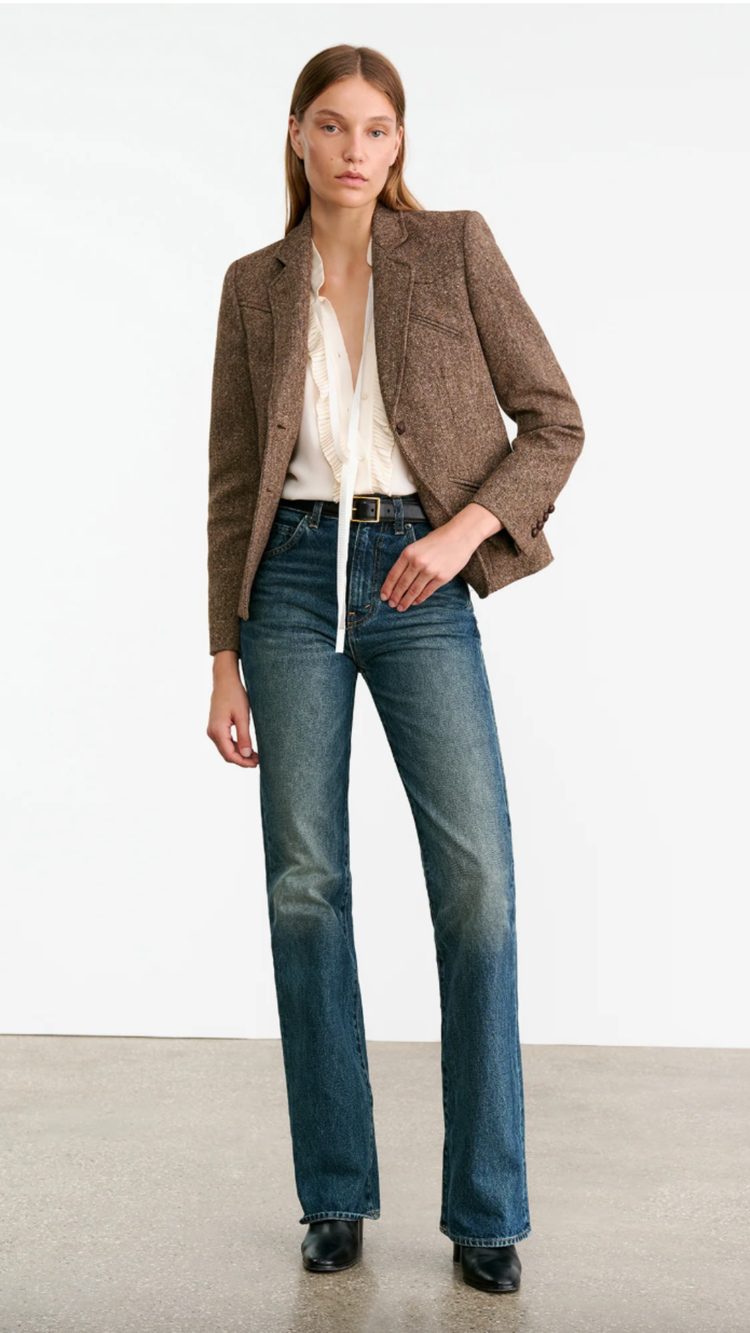 Nili Lotan Lyon Jacket in Brown Donegal