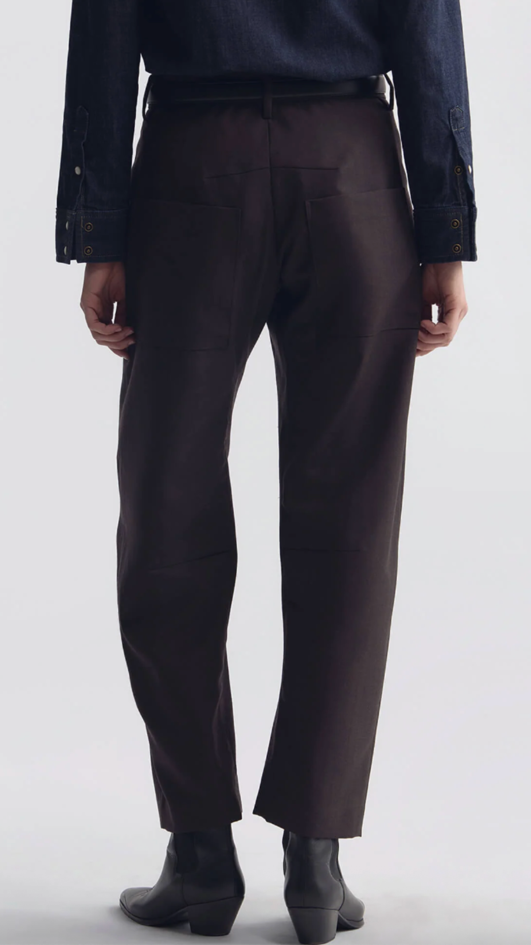 Nili Lotan Shon Wool Pant in Brown Herringbone