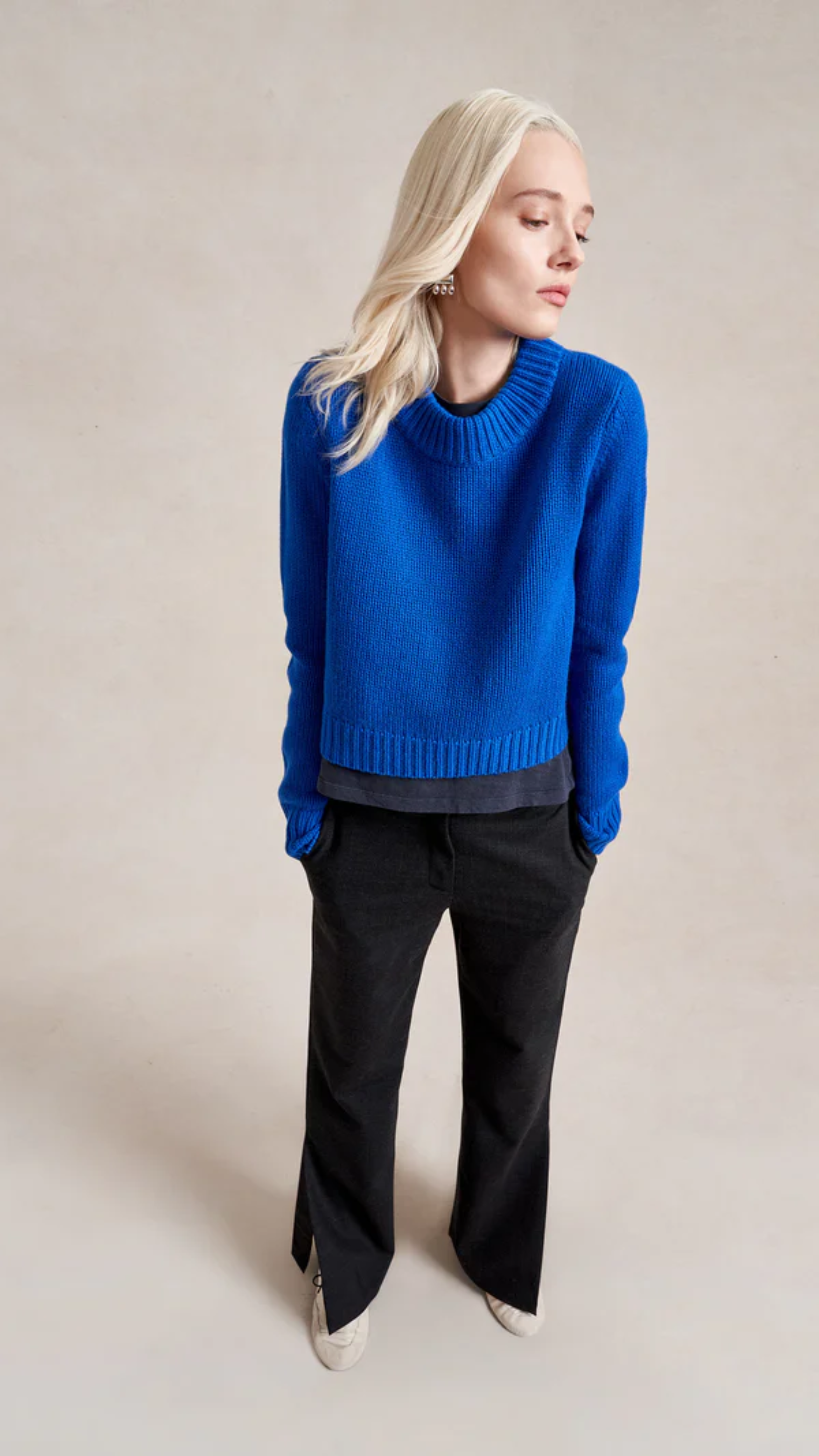 La Ligne Solid Mini Marin Sweater in Cobalt