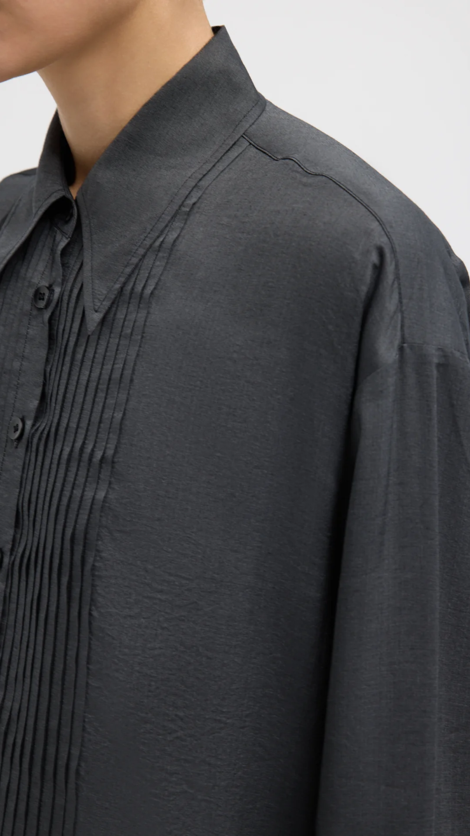 Tibi Silk Voile Easy Pintucked Shirt