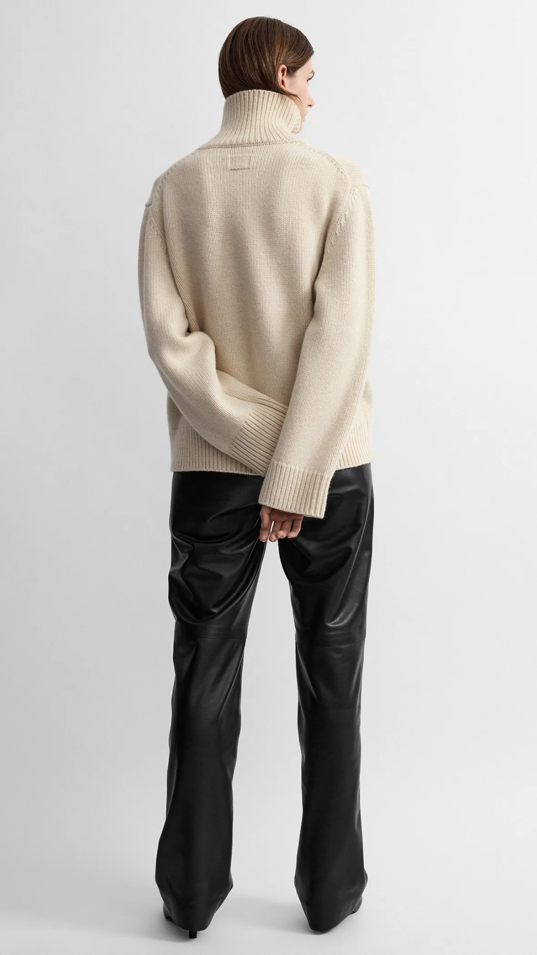 Toteme Oversized Lambswool Turtleneck in Almond