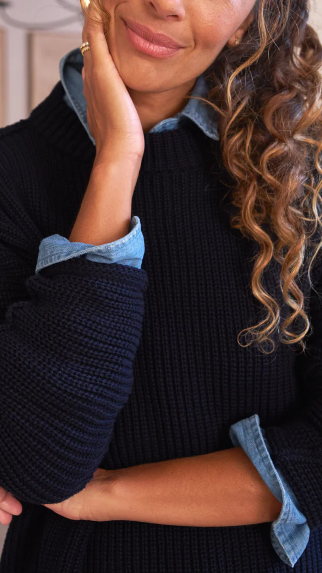 Frank and Eileen Montecito Sweater in Marine