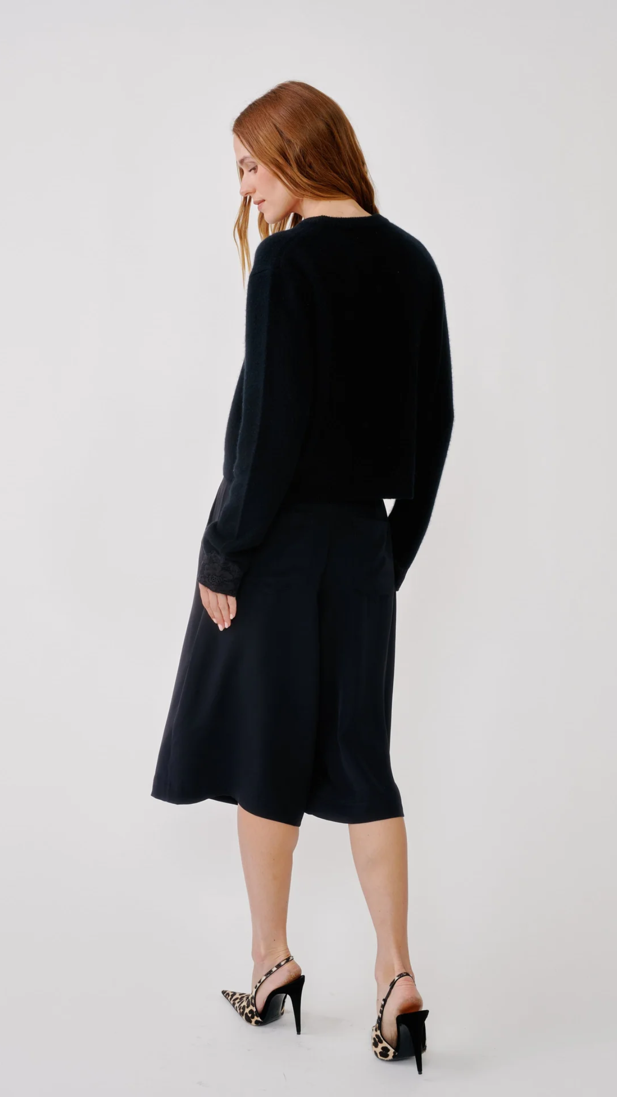 Sablyn Carin Brushed Cashmere Button Up Cardigan in Black
