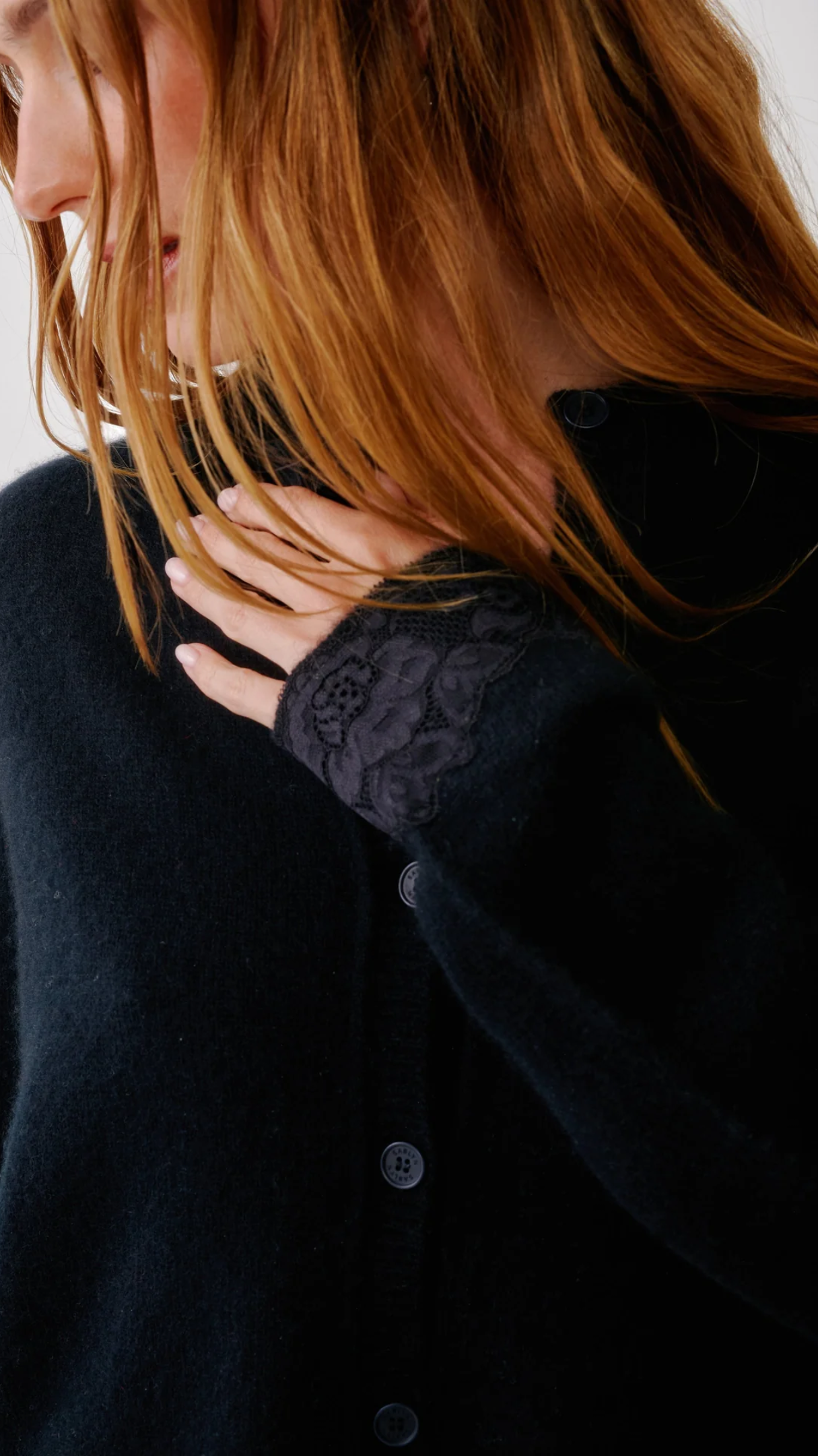 Sablyn Carin Brushed Cashmere Button Up Cardigan in Black