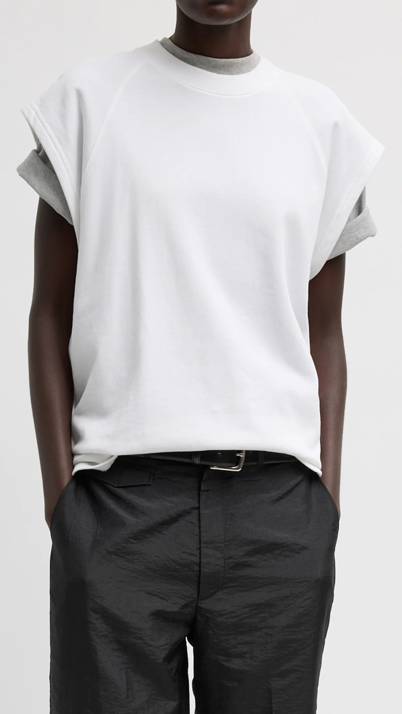 Tibi Light Weight Sweatshirting Sleeveless Easy Top
