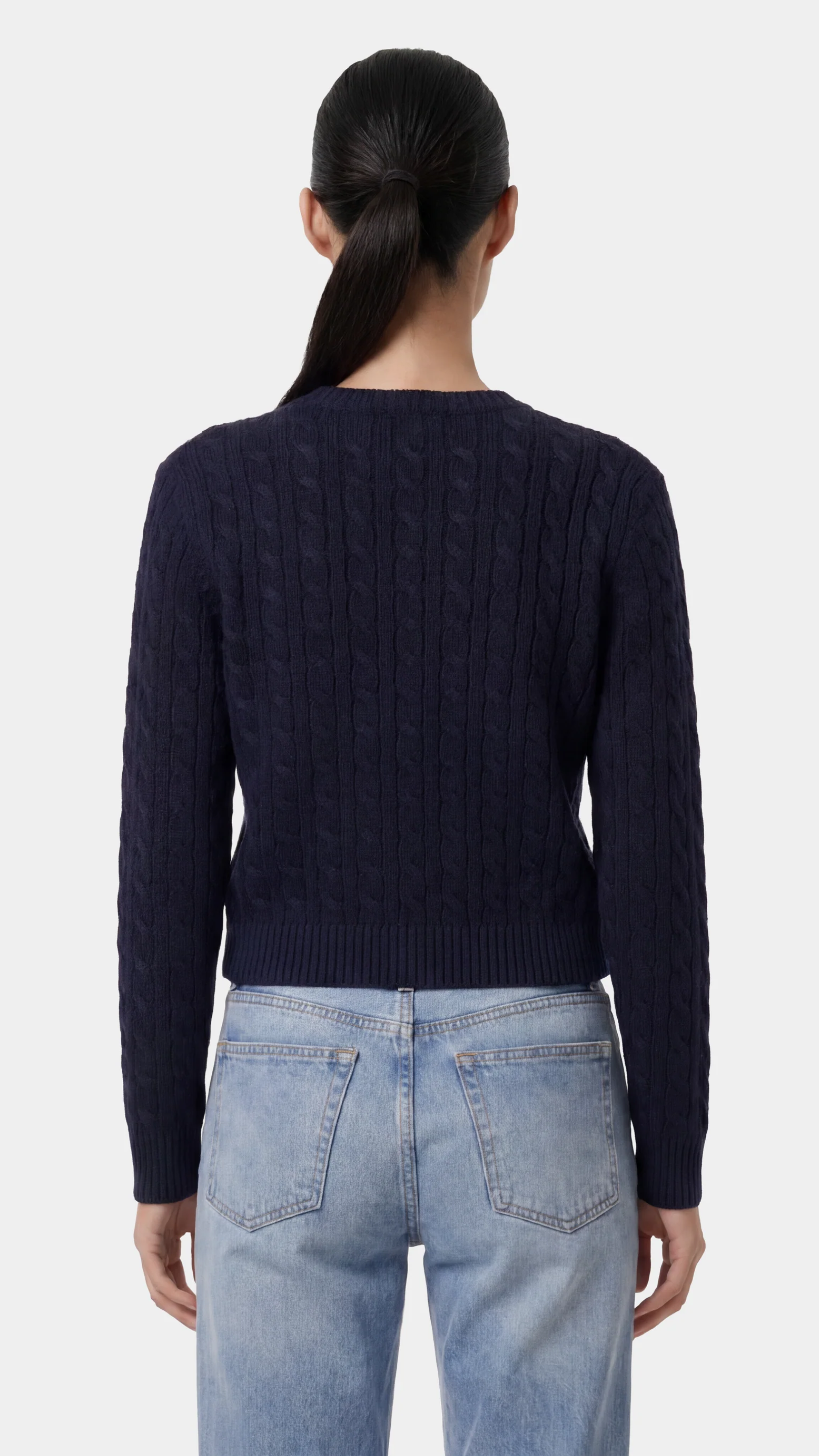 Sporty & Rich SRC Cable Sweater in Dark Navy