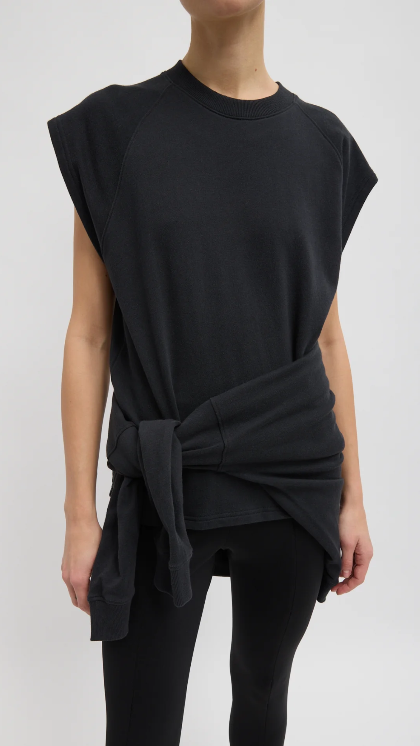 Tibi Light Weight Sweatshirting Sleeveless Easy Top