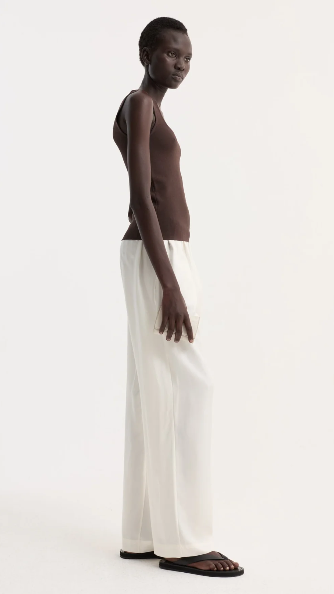 Róhe Bustier Shaped Knitted Top in Dark Chocolate