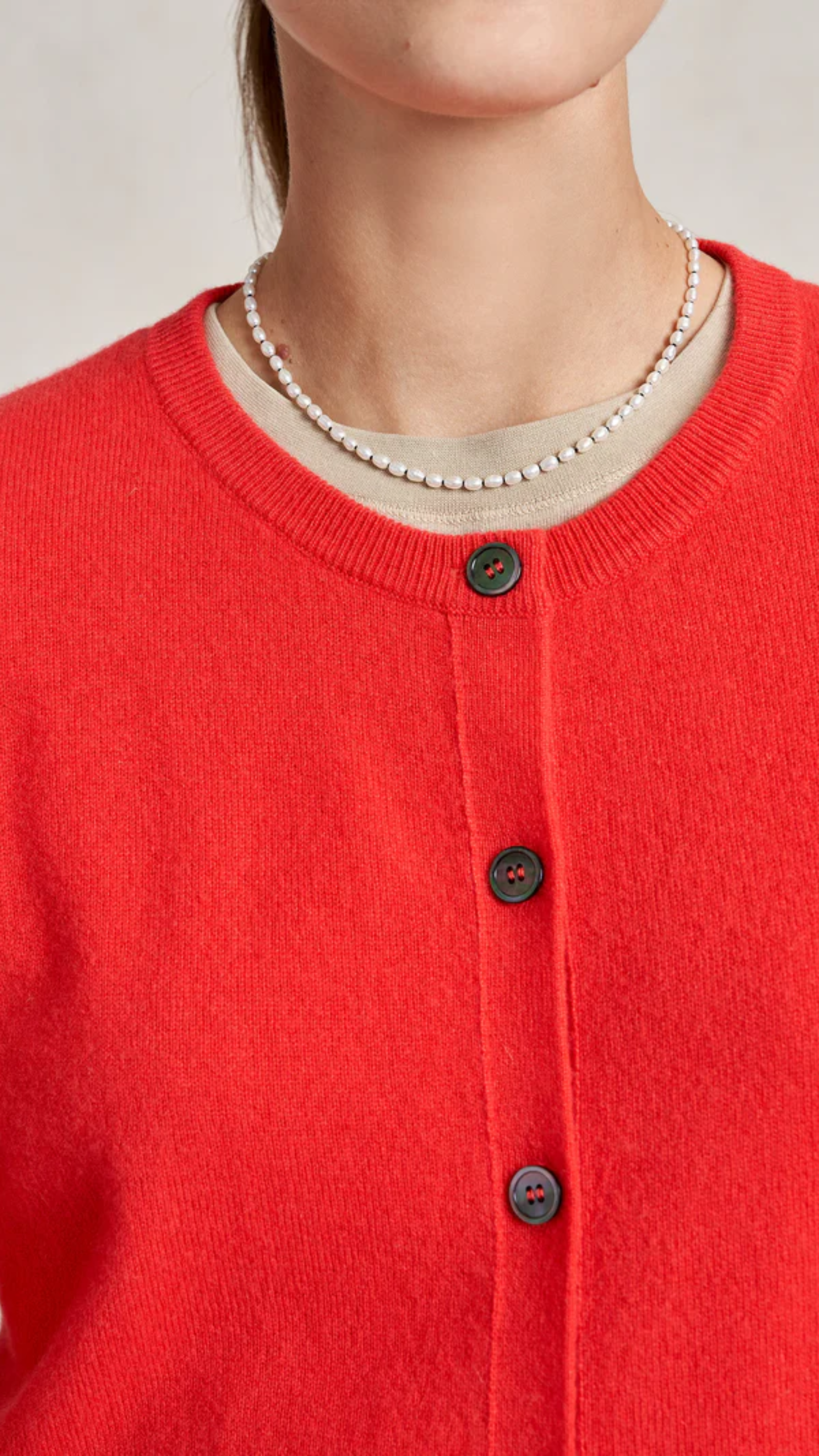La Ligne Solid Lean Lines Cardigan in Coral
