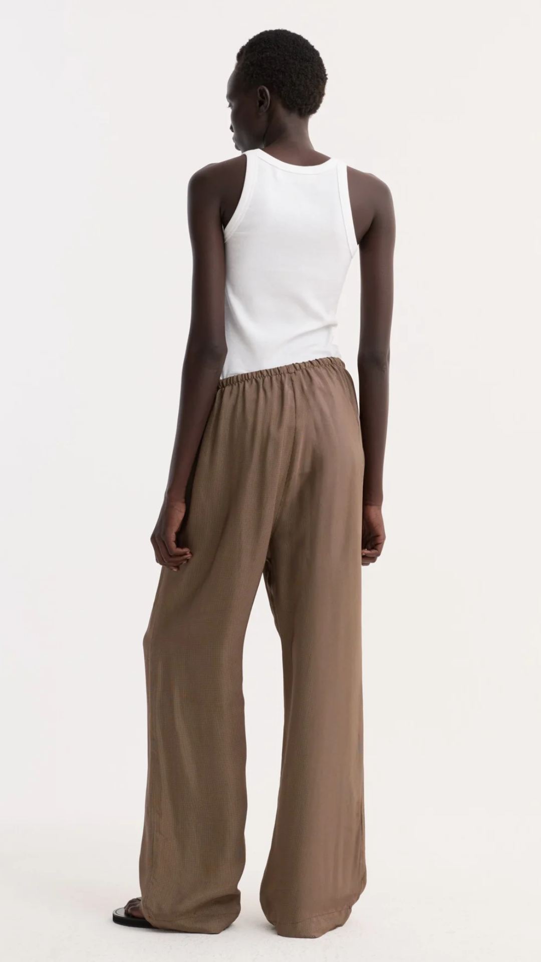 Róhe Fluid Pajama Trouser in Brown Check