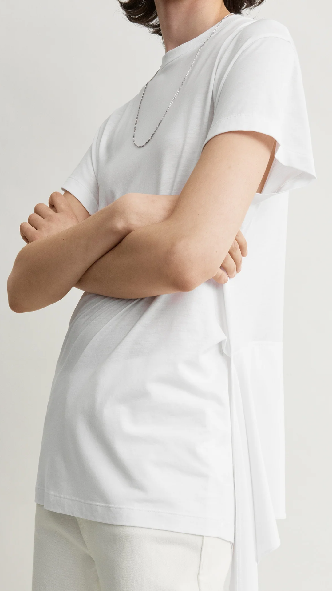 Toteme Tie Waist Jersey Top in White