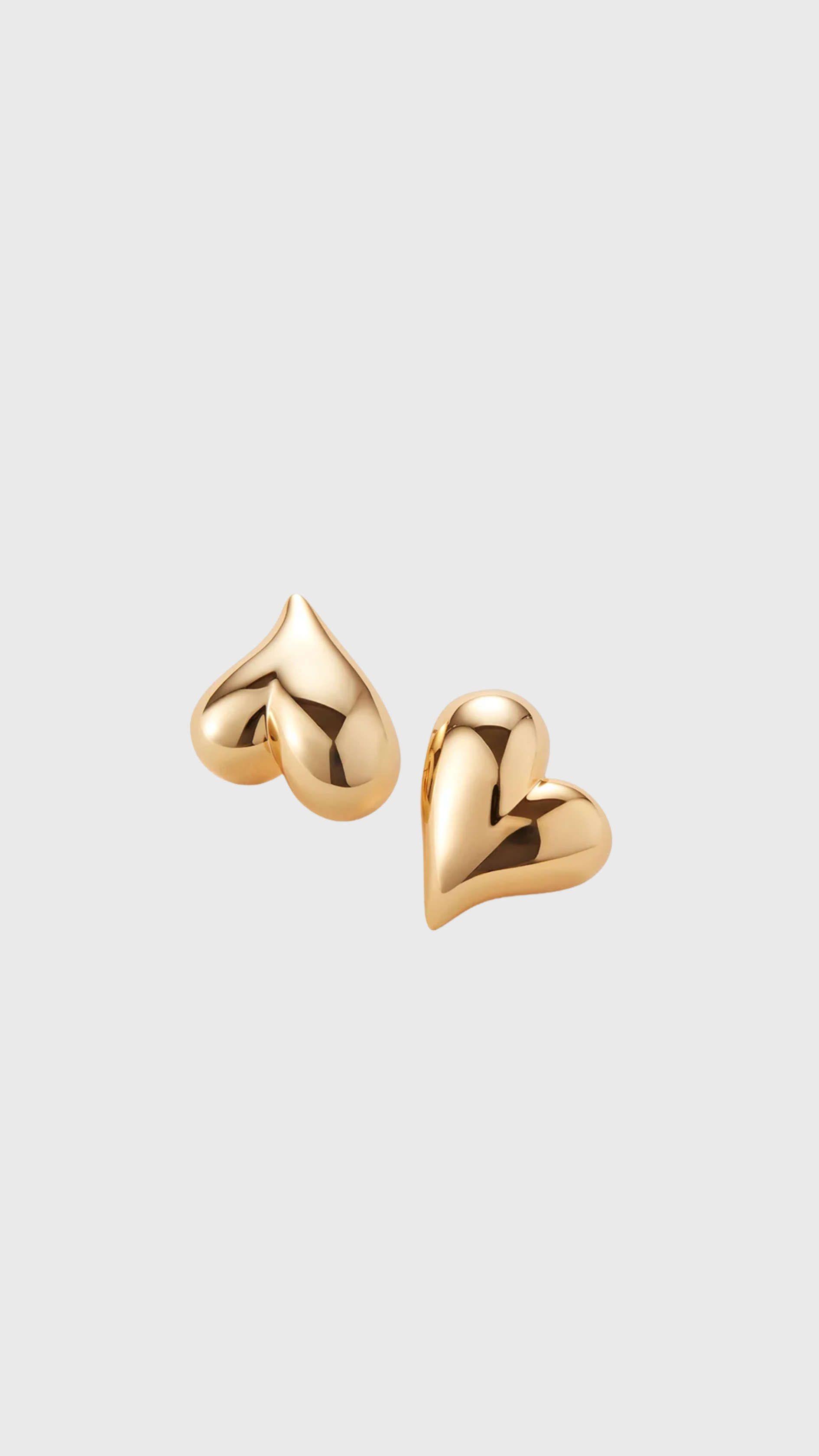 Jenny Bird Art Heart Button Earrings in Gold