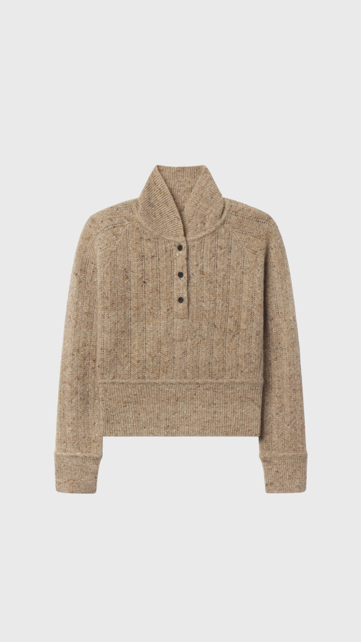 CO Cropped Henley Sweater in Antelope