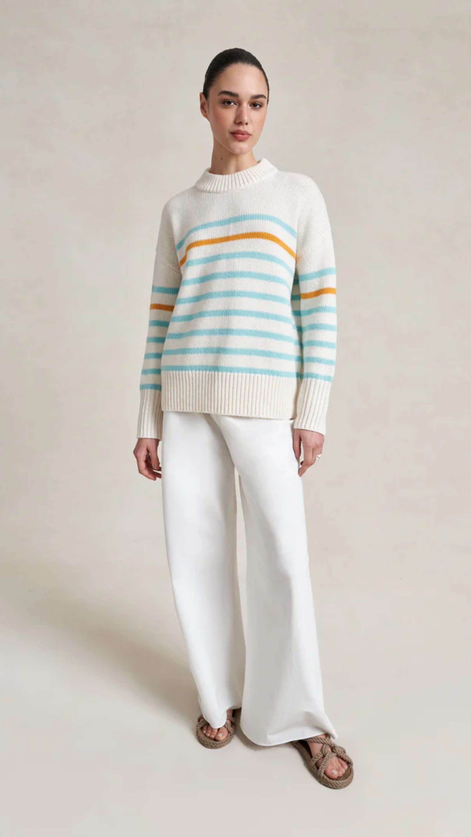 La Ligne Marin Sweater in Ivory Aqua