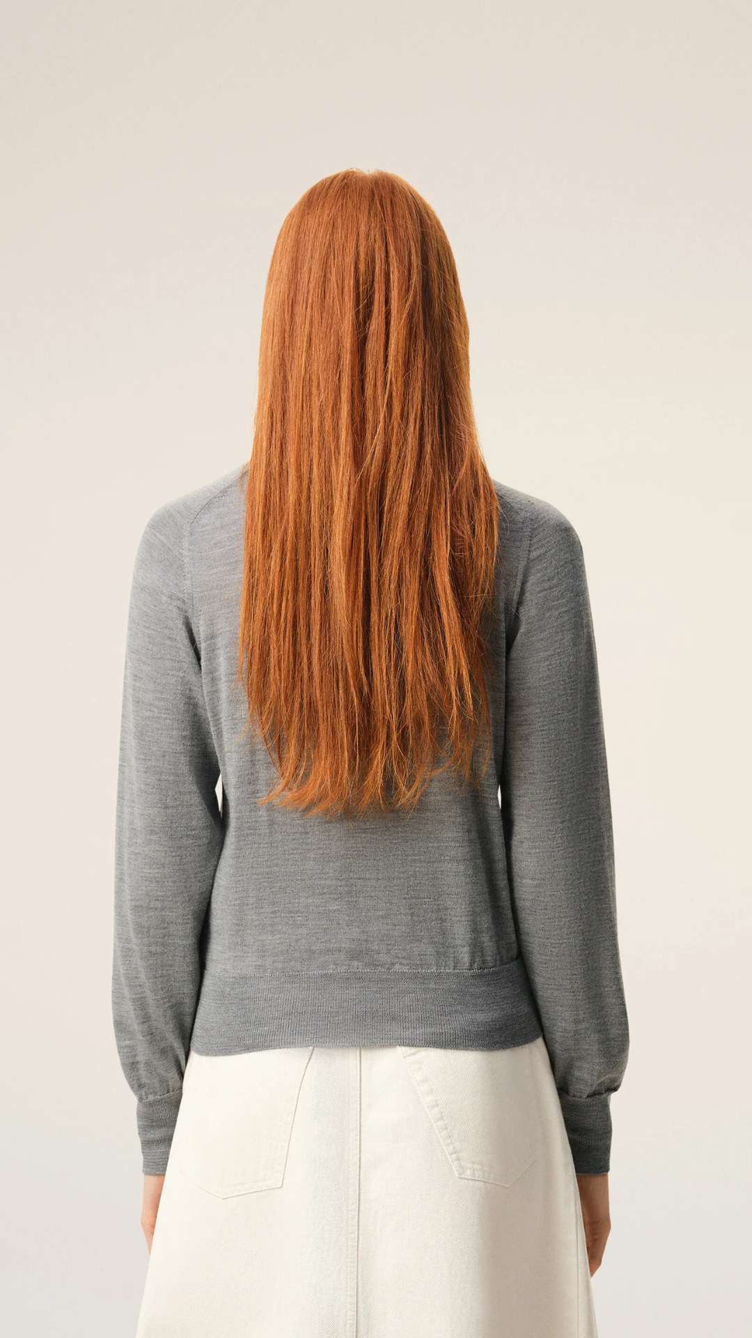 Ami Wool Contrast Ami De Coeur Cardi in Grey/Black