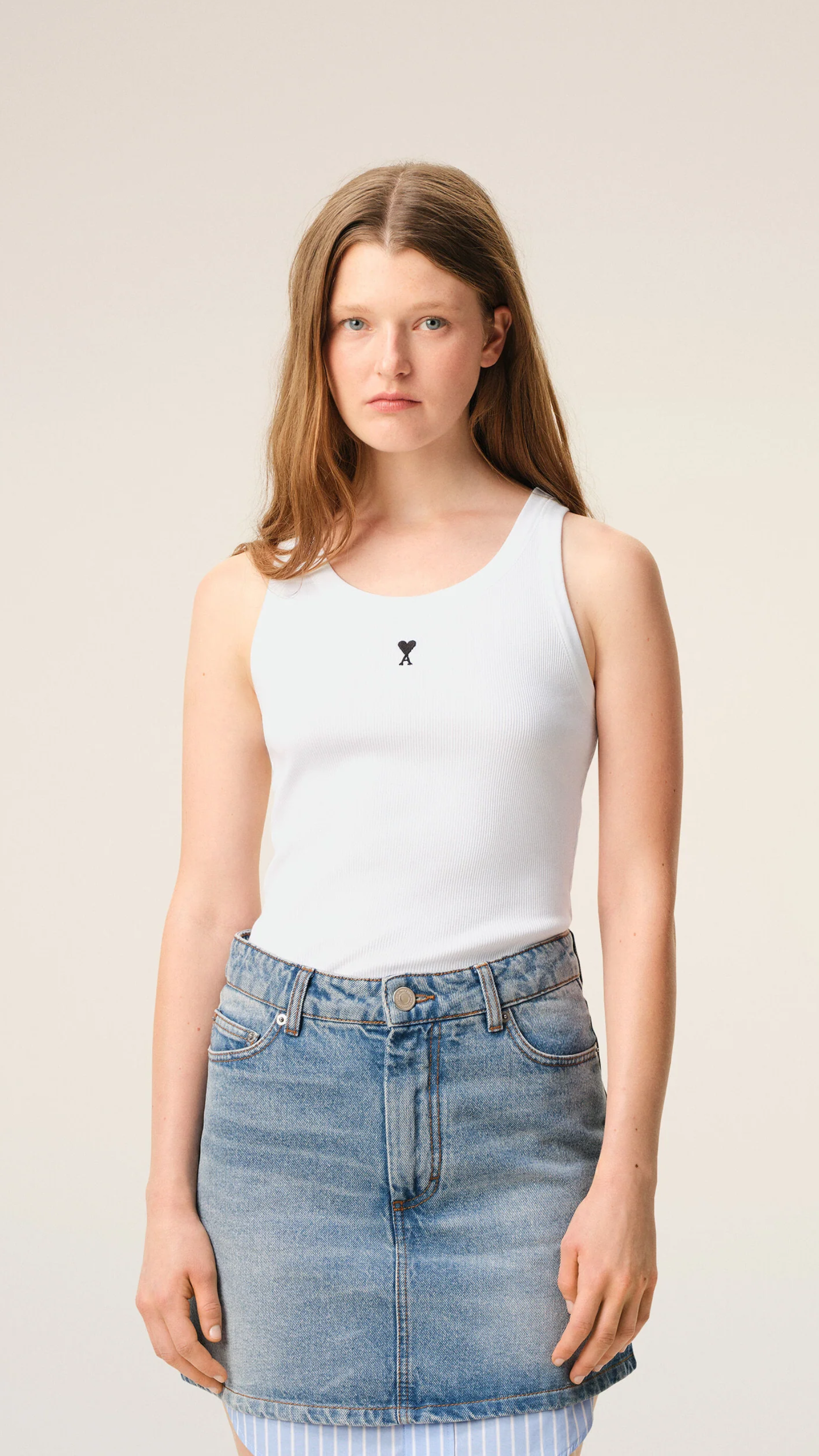 Ami Cotton Ami De Coeur Tank