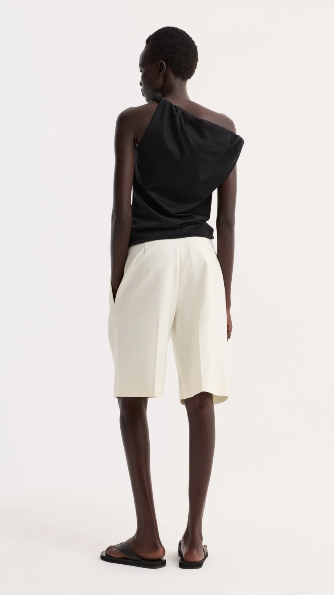 Róhe Sculptural Cotton Silk Top in Black