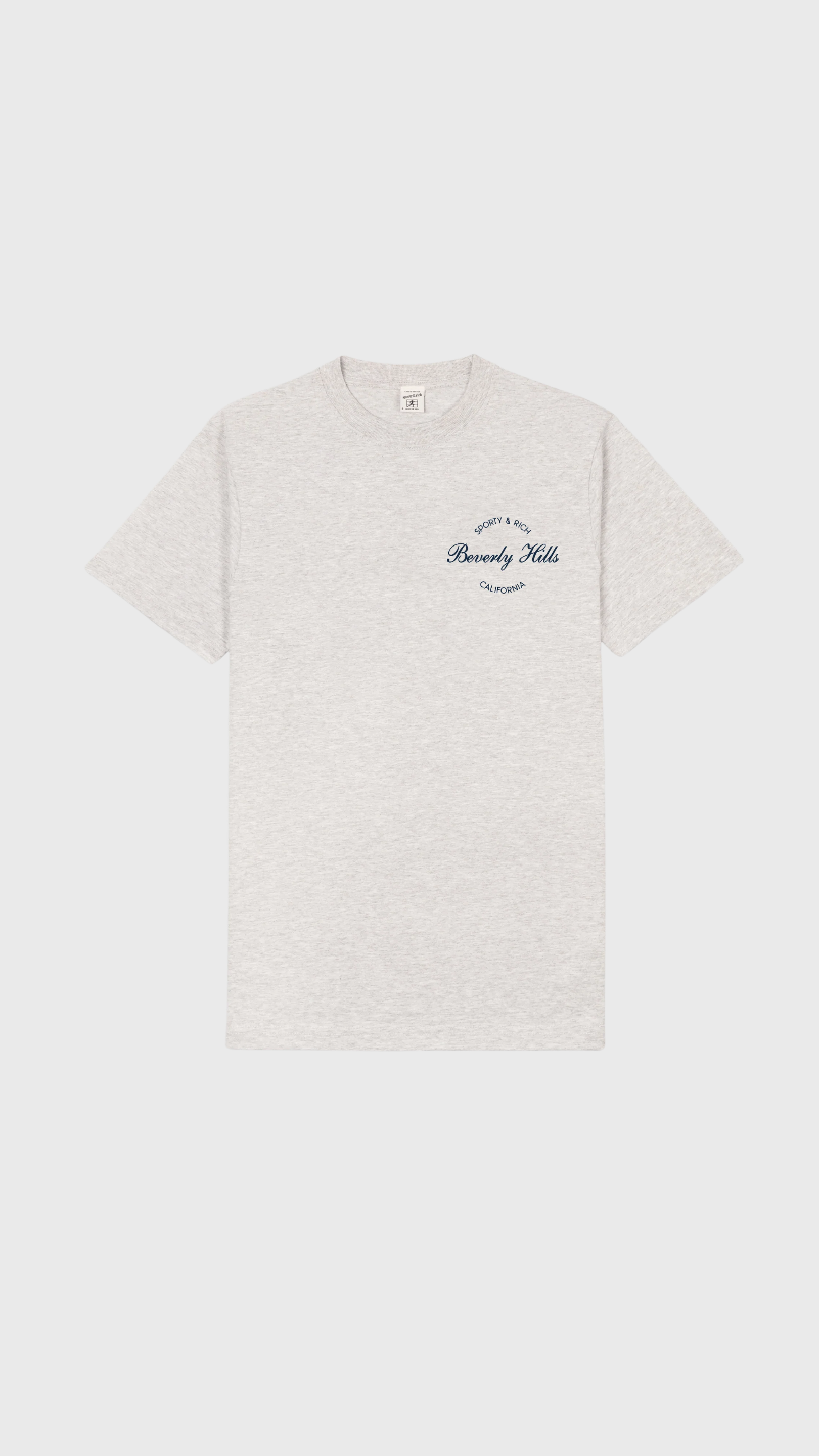 Sporty & Rich Beverly Script T-Shirt in Heather Gray