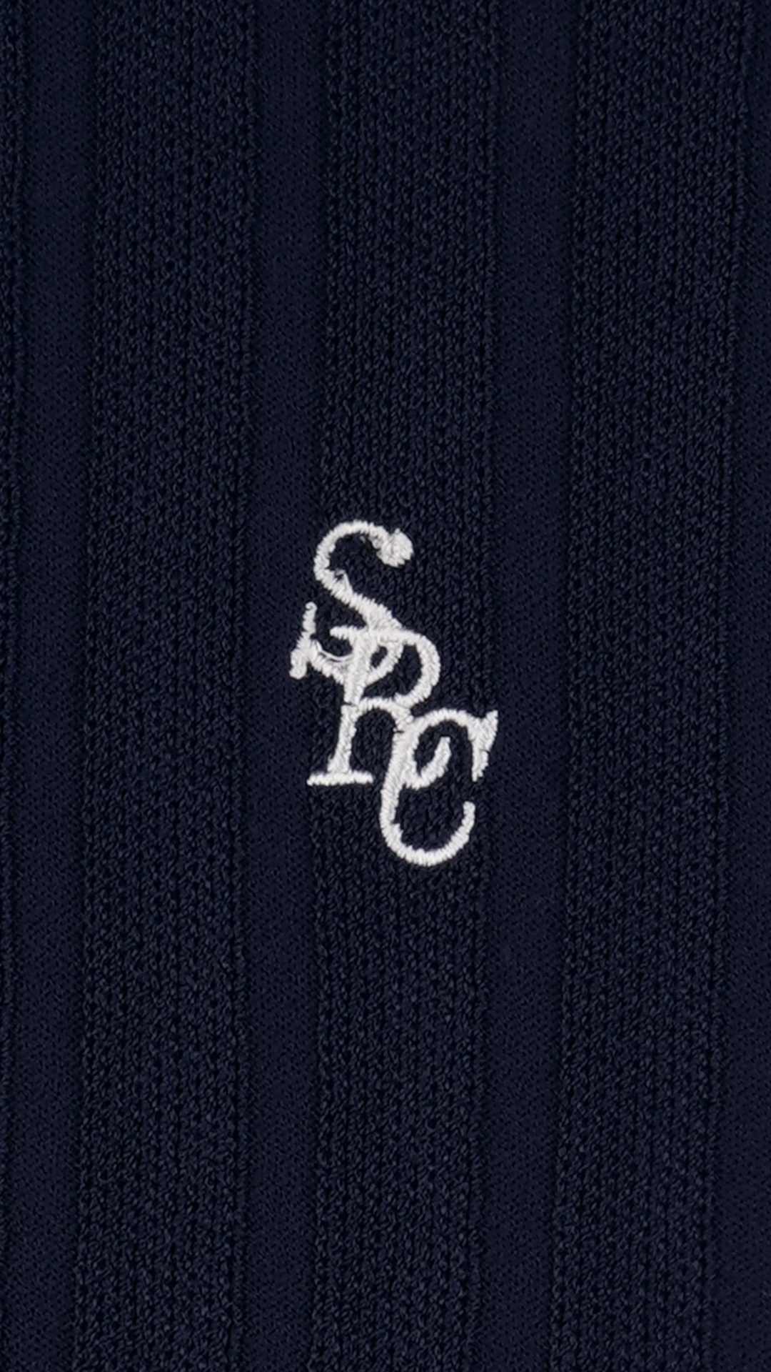 Sporty & Rich SRC Ribbed Polo in Dark Navy/White