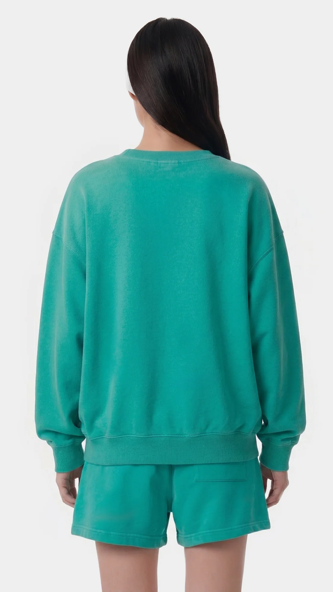 Sporty & Rich Title Embroidered Crewneck in Amalfi Green