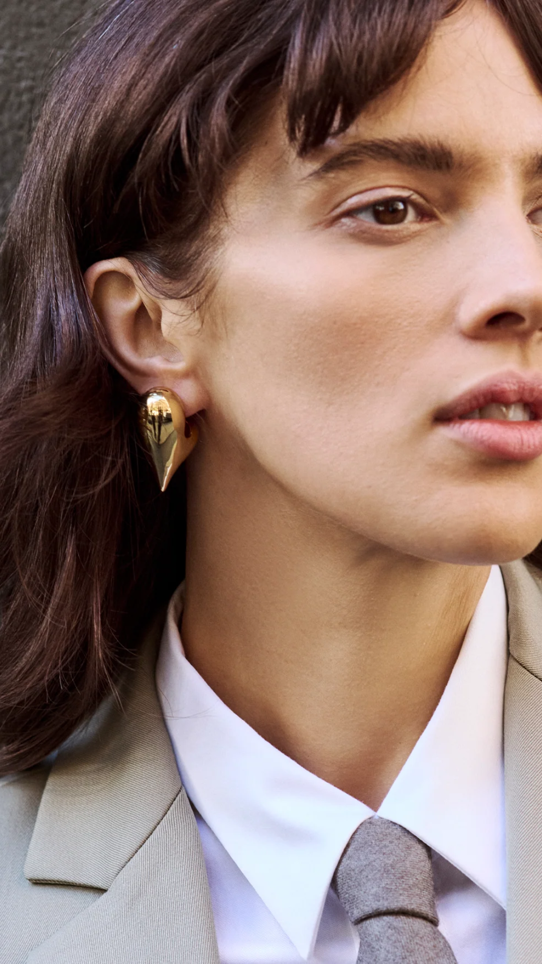 Jenny Bird Art Heart Puff Earrings in Gold