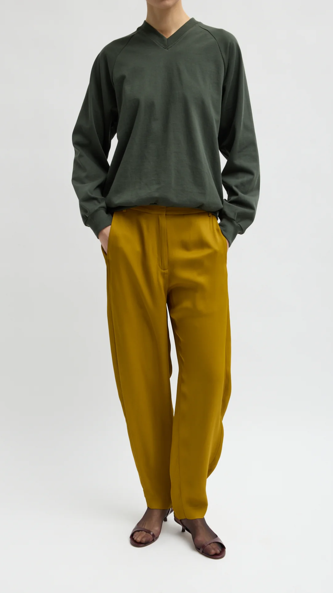 Tibi Eco Acetate Viscose Grace Trouser in Mustard