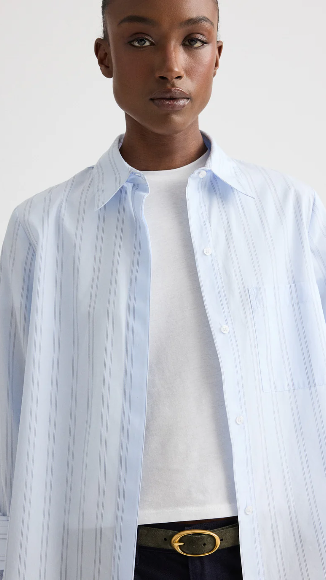 TWP Boyfriend Shirt in Blue/Midnight