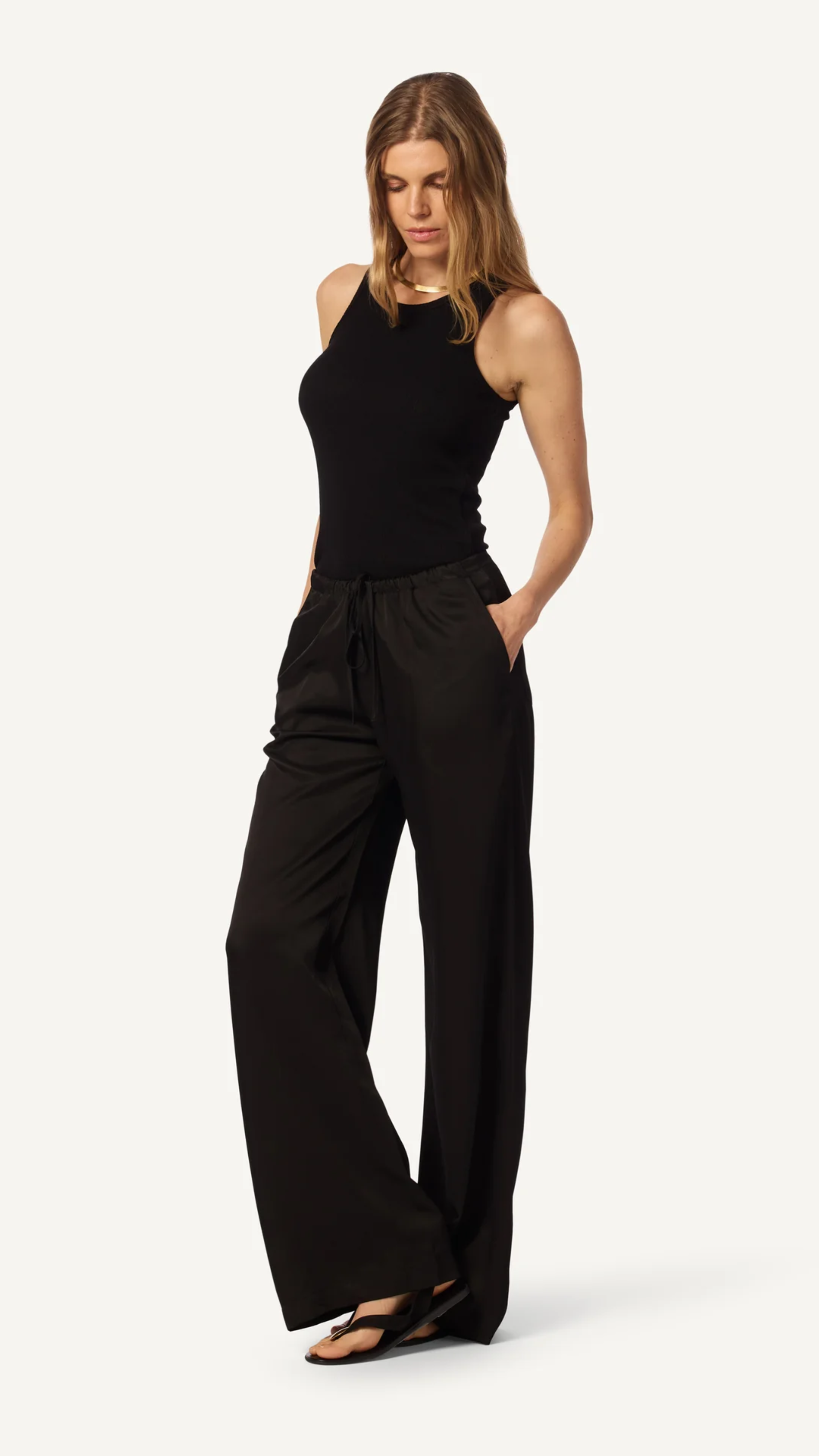 Sablyn Gemma Pull On Straight Pant in Black