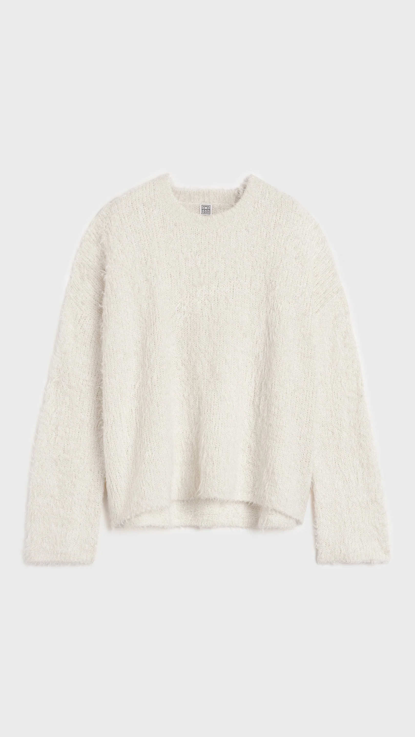 Toteme Boxy Silk Knit Sweater in Cream