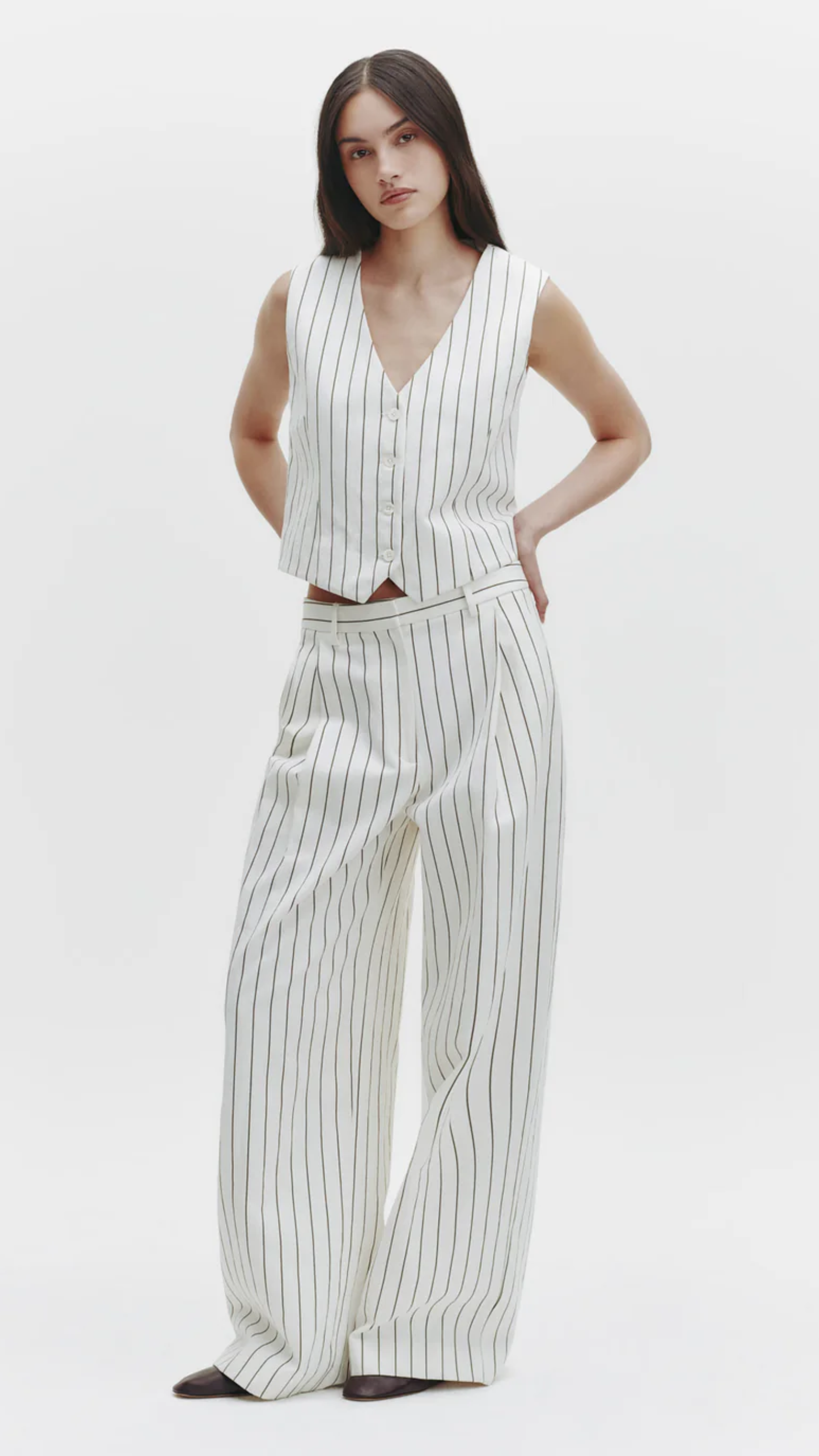 TWP Greenwich Avenue Pant in Ivory Chocolate