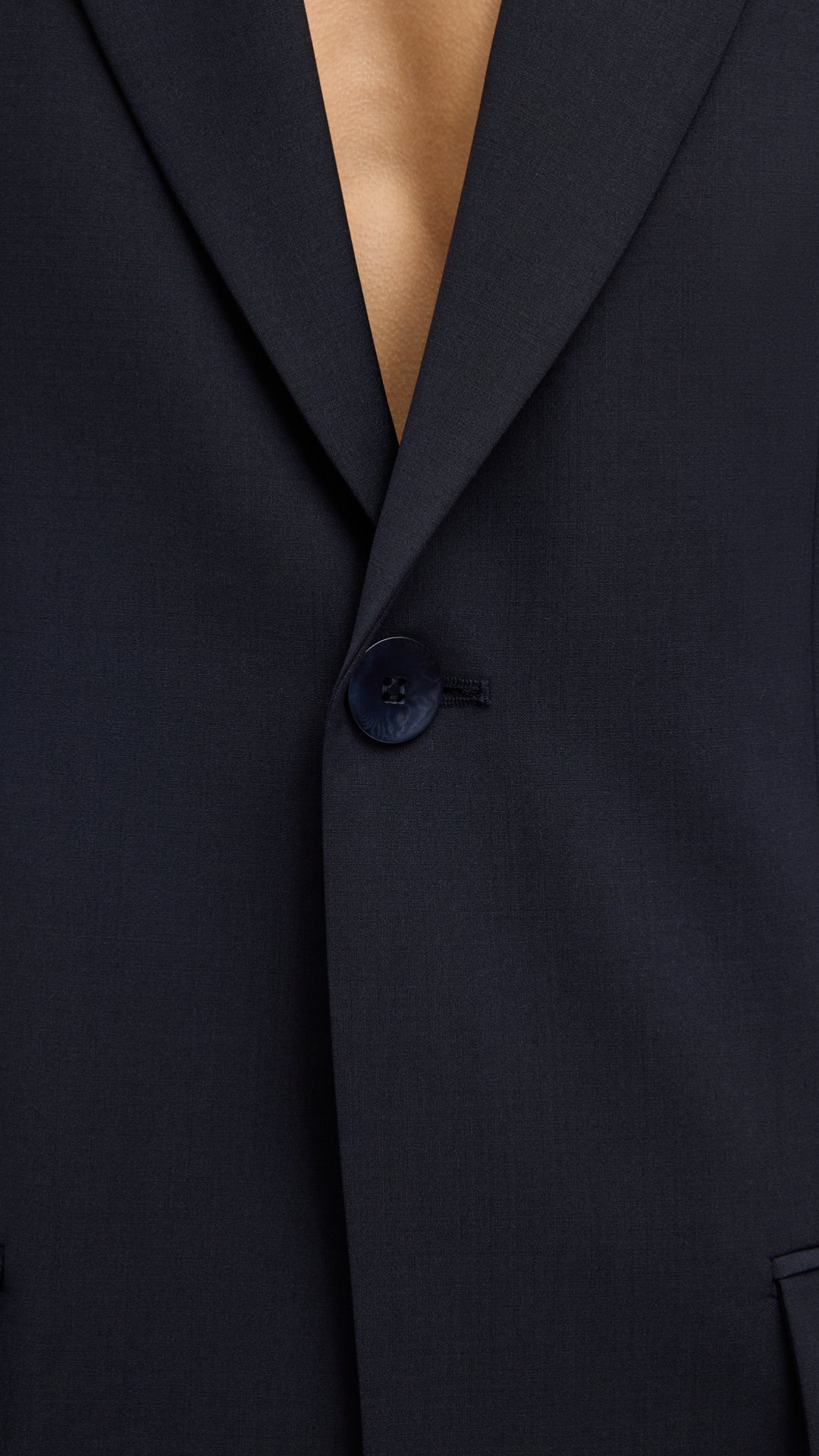 Tibi Tropical Wool Sculpted Blazer in Navy