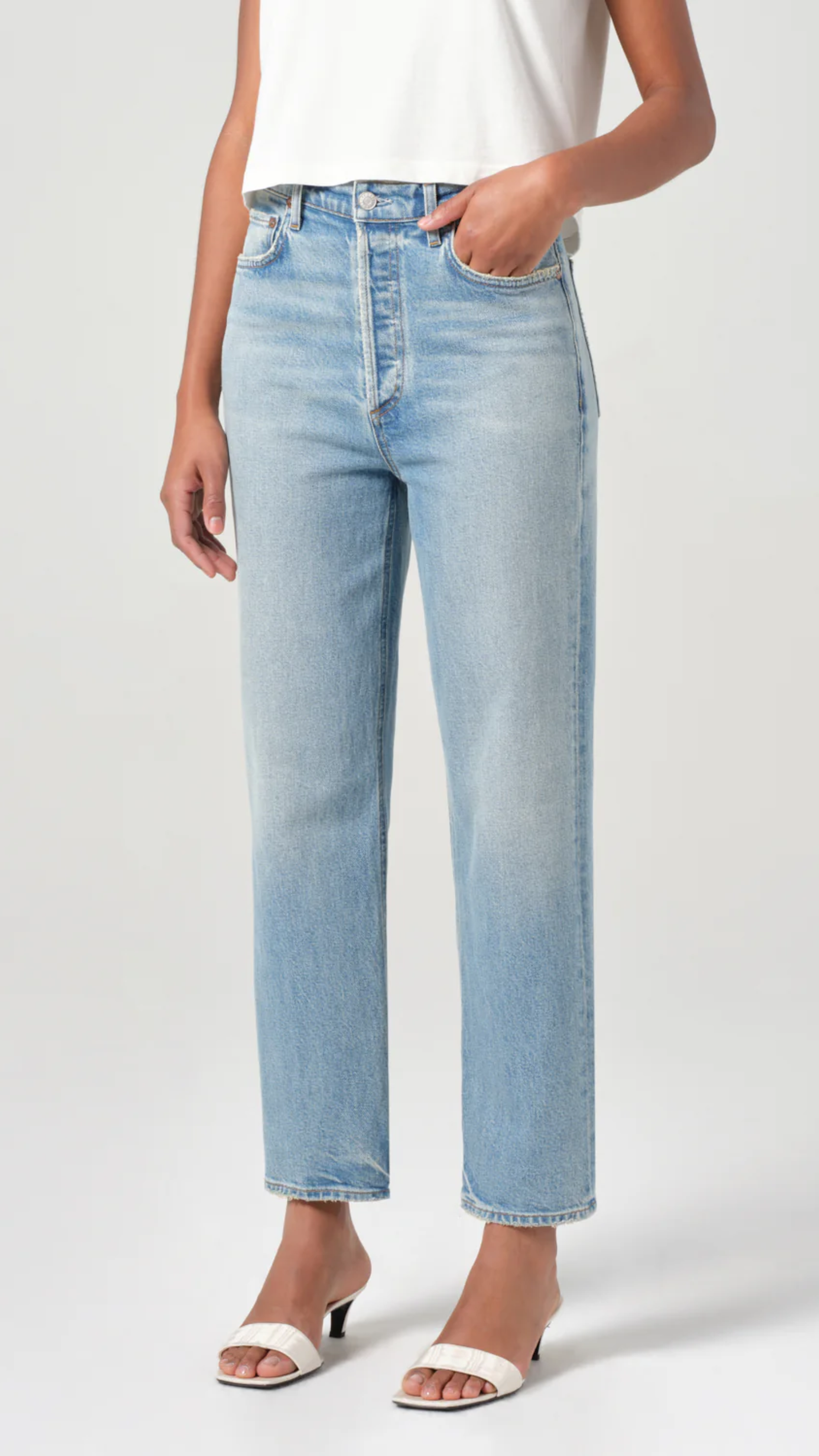 Agolde 90's Pinch Waist Crop Jean in Ripple