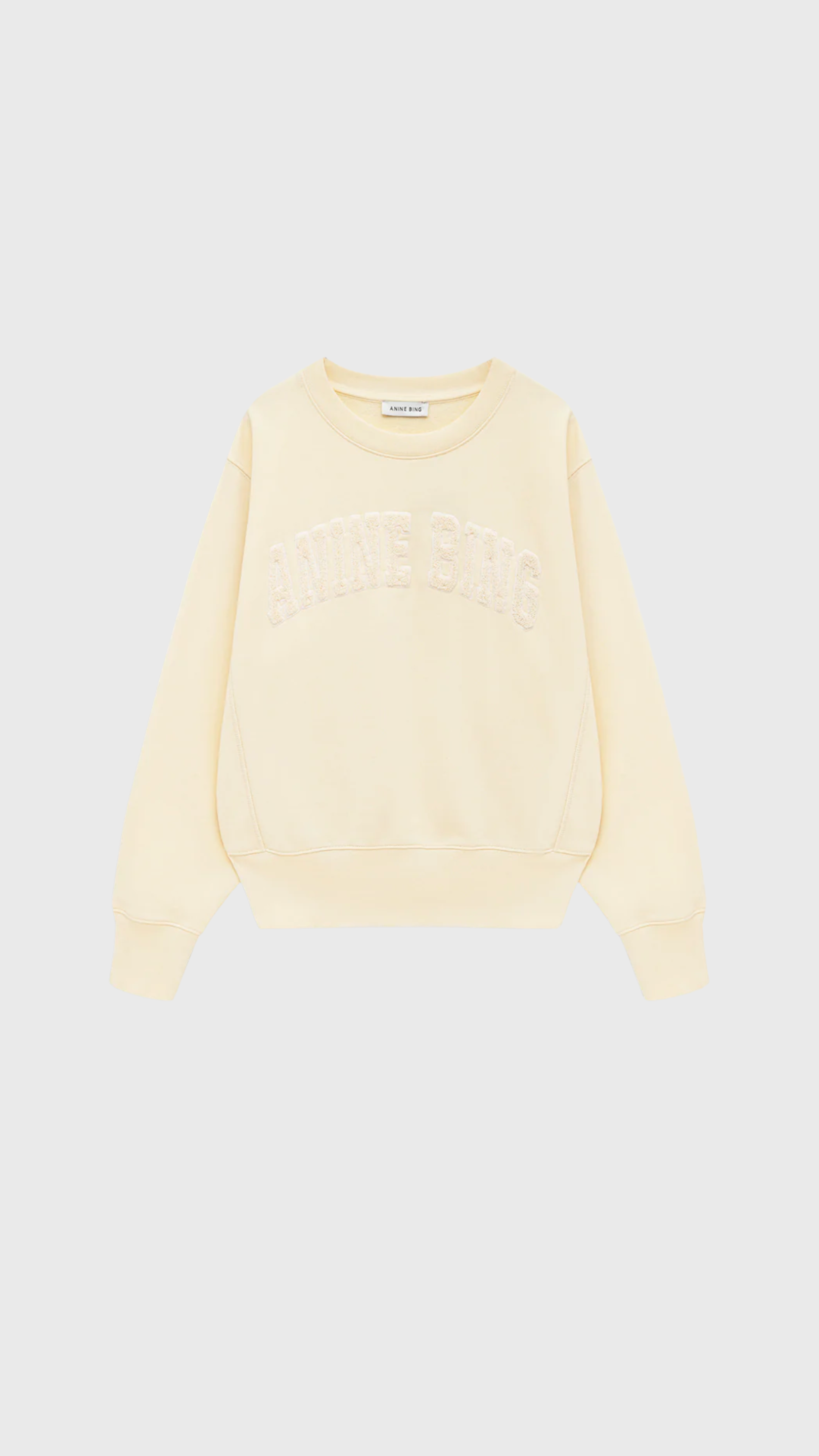 Anine Bing Harry Shrunken Sweatshirt in Butter Yellow