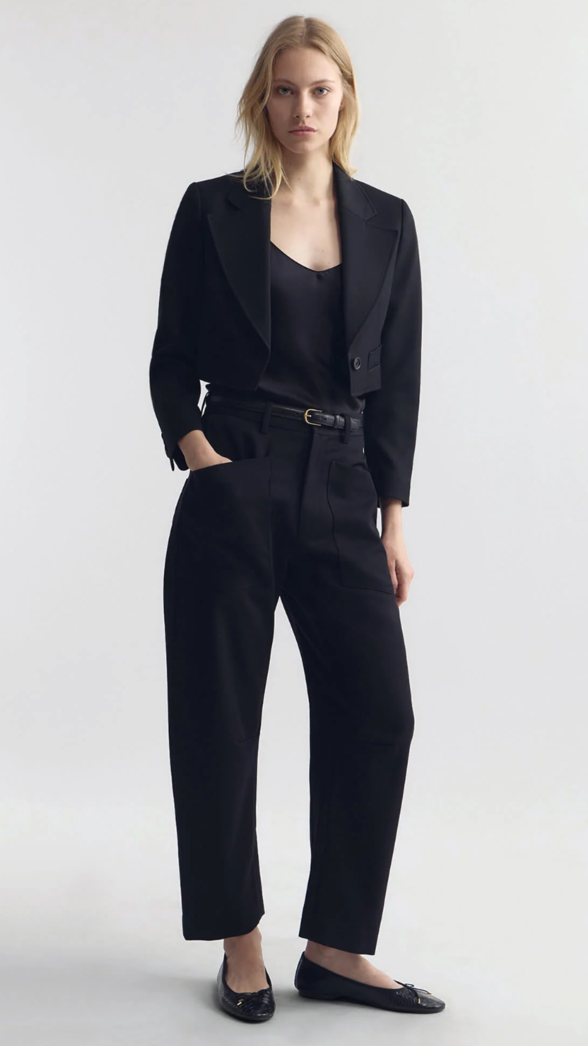 Nili Lotan Shon Wool Pant in Black