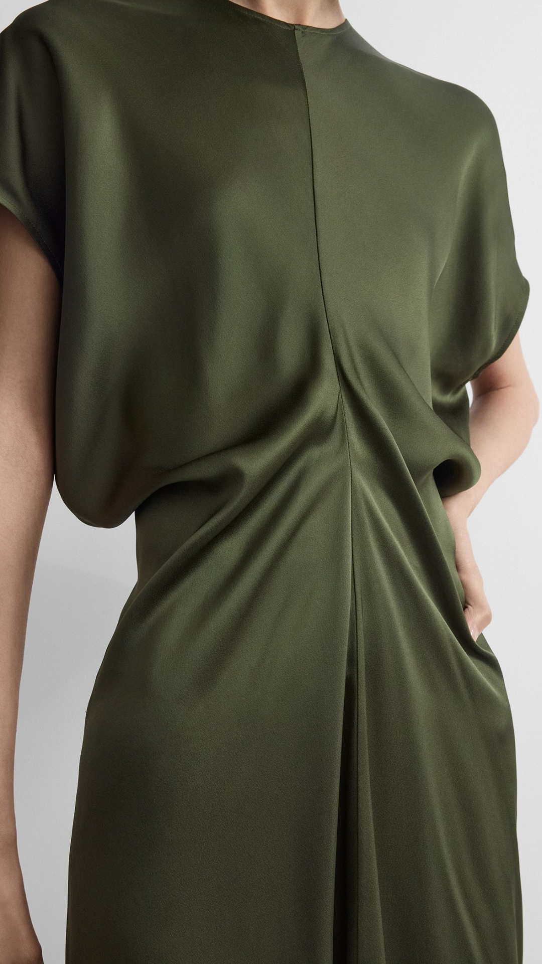 Toteme Slouch Waist Dress in Dark Green