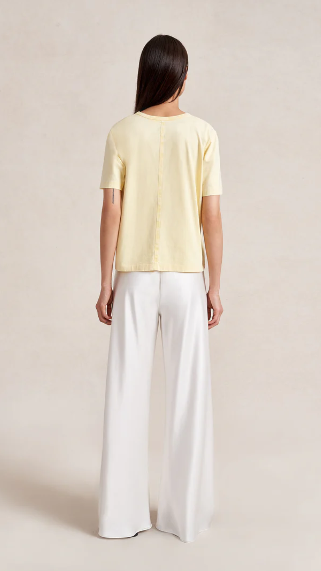 La Ligne Short Sleeve Boyfriend Tee in Butter
